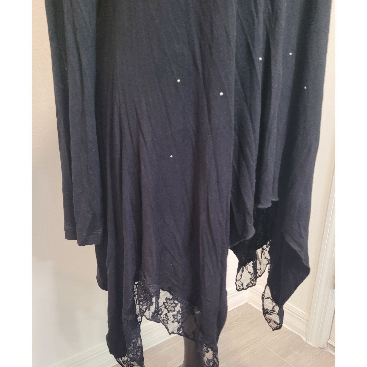 Christine Alexander NWT Asymmetrical Lacey Blouse –Black –XL