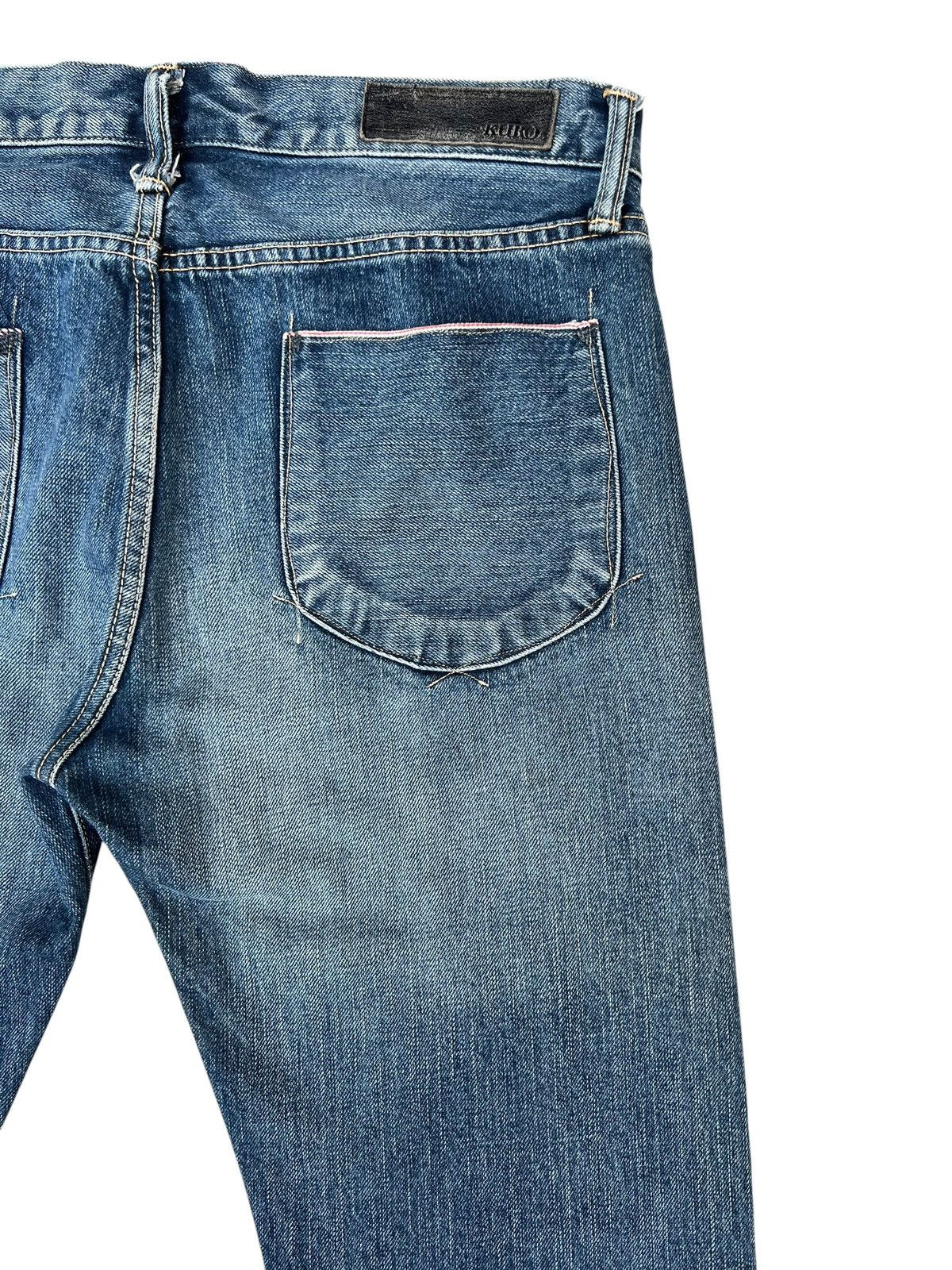 KURO KURO Japan GRAPHITE Distressed Denim Selvedge Jeans Size US 32 / EU 48 - 18 Thumbnail