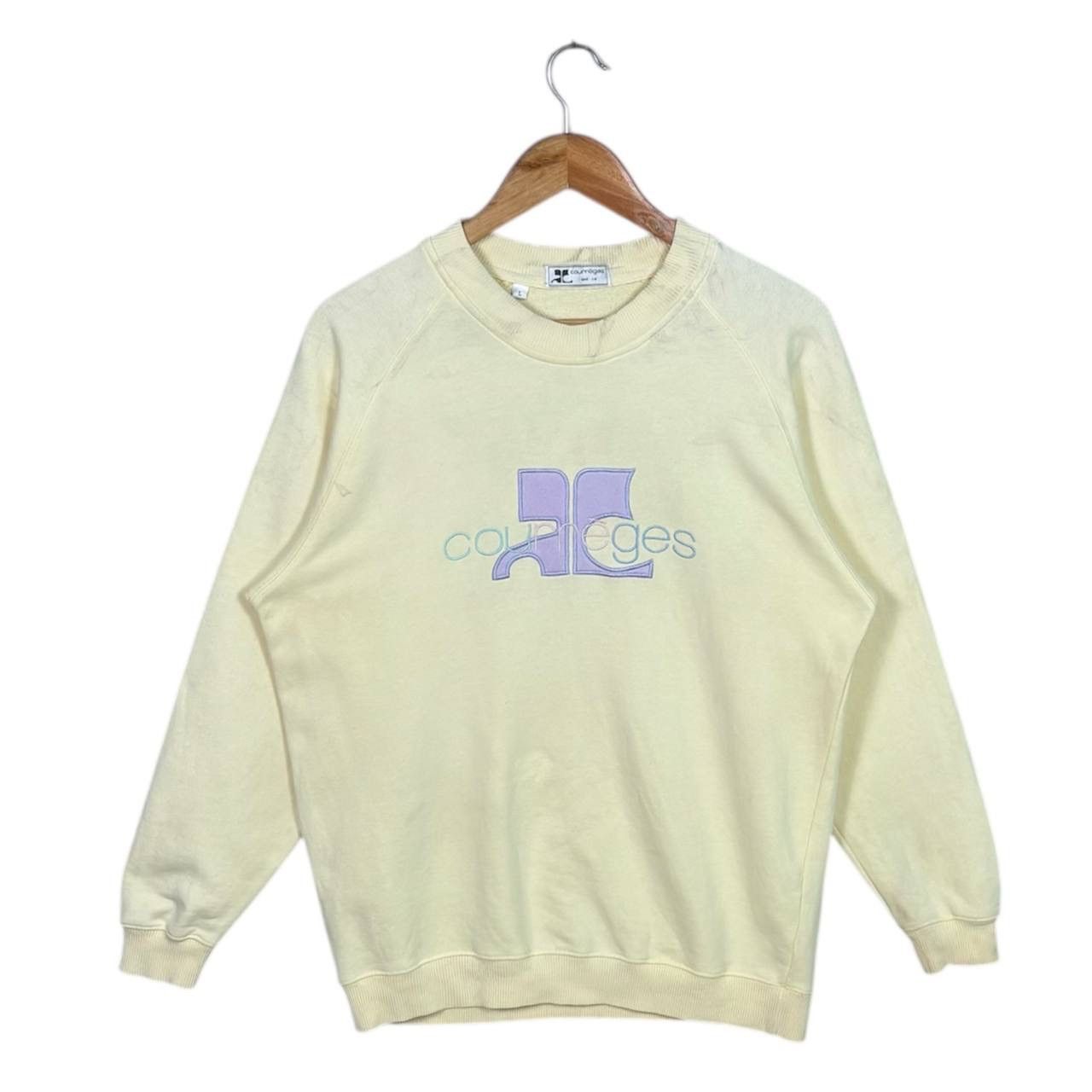 Courreges Vintage Courreges Big Logo Jumper Sweatshirt Size US M / EU 48-50 / 2 - 1 Thumbnail
