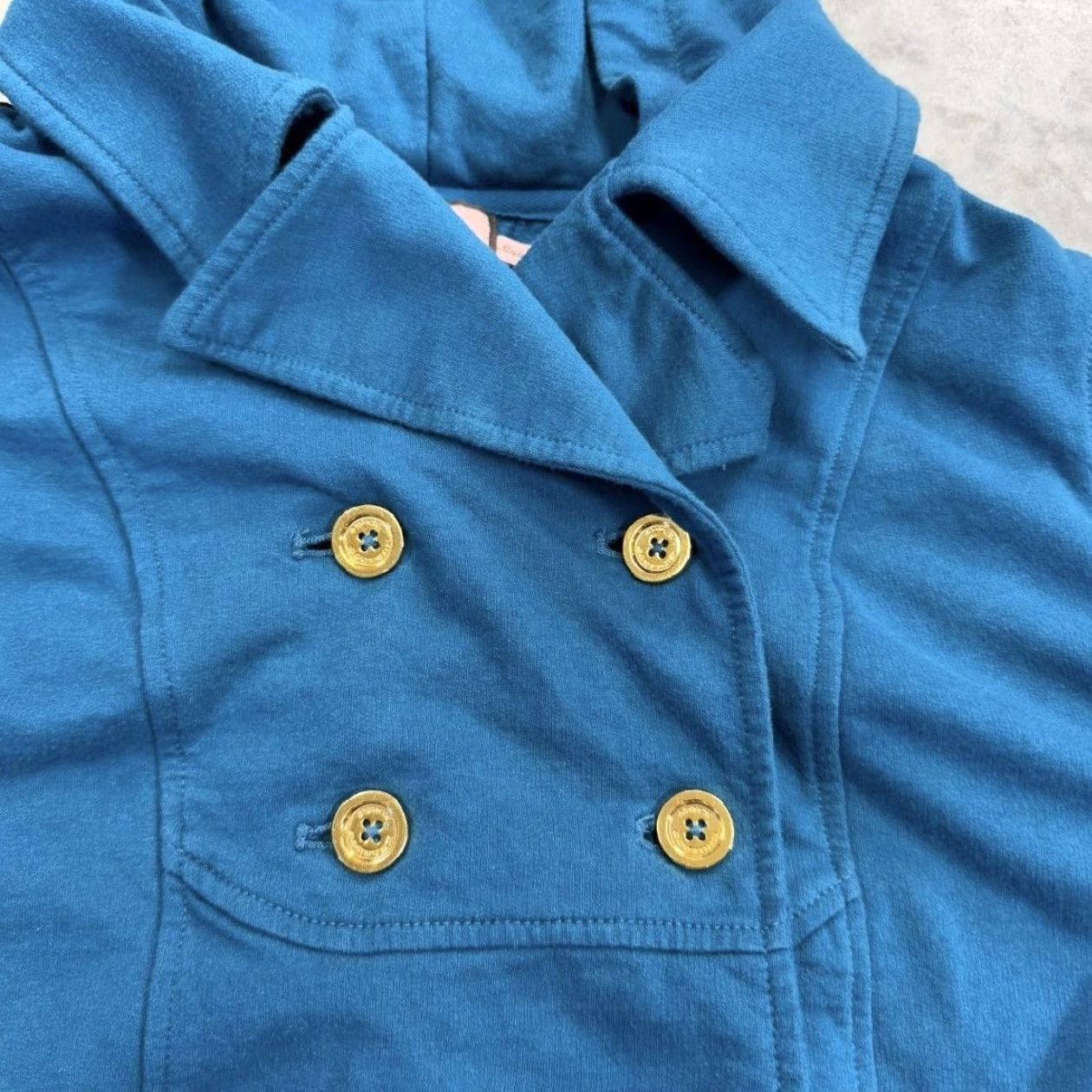 Juicy Couture VINTAGE Juicy Couture Jacket Womens Medium Blue Hooded Double Breasted Peacoat Pockets Coat Size M / US 6-8 / IT 42-44 - 4 Thumbnail