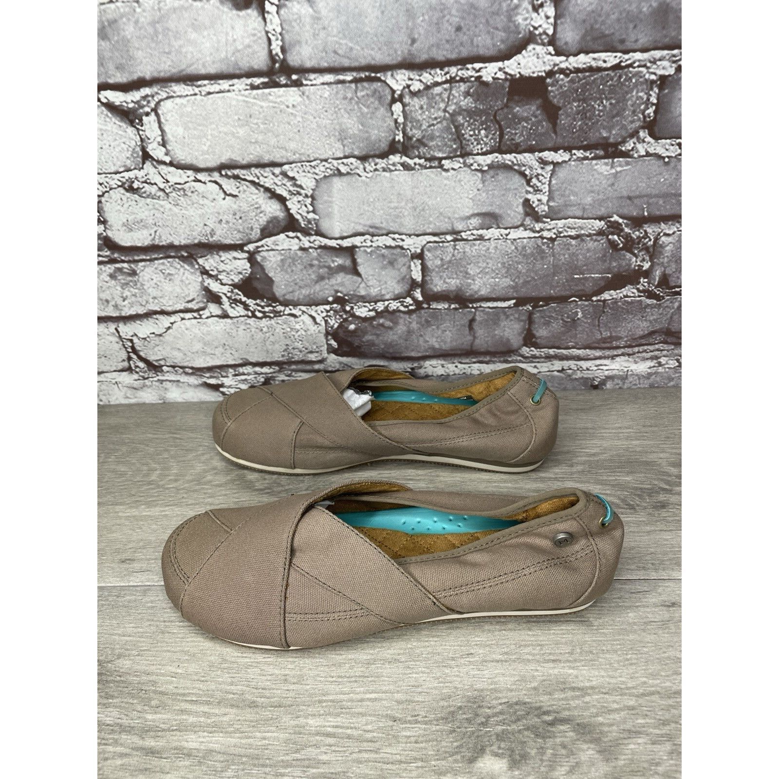 NOZO Mozo Taupe Canvas Fabric Comfort Slip Ballet Flats Shoes Wom Size US 7.5 / IT 37.5 - 16 Thumbnail