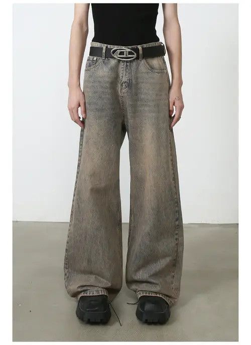 Japanese Brand × Jean American men's loose distressed oversize vintage jeans Size US 34 / EU 50 - 3 Thumbnail