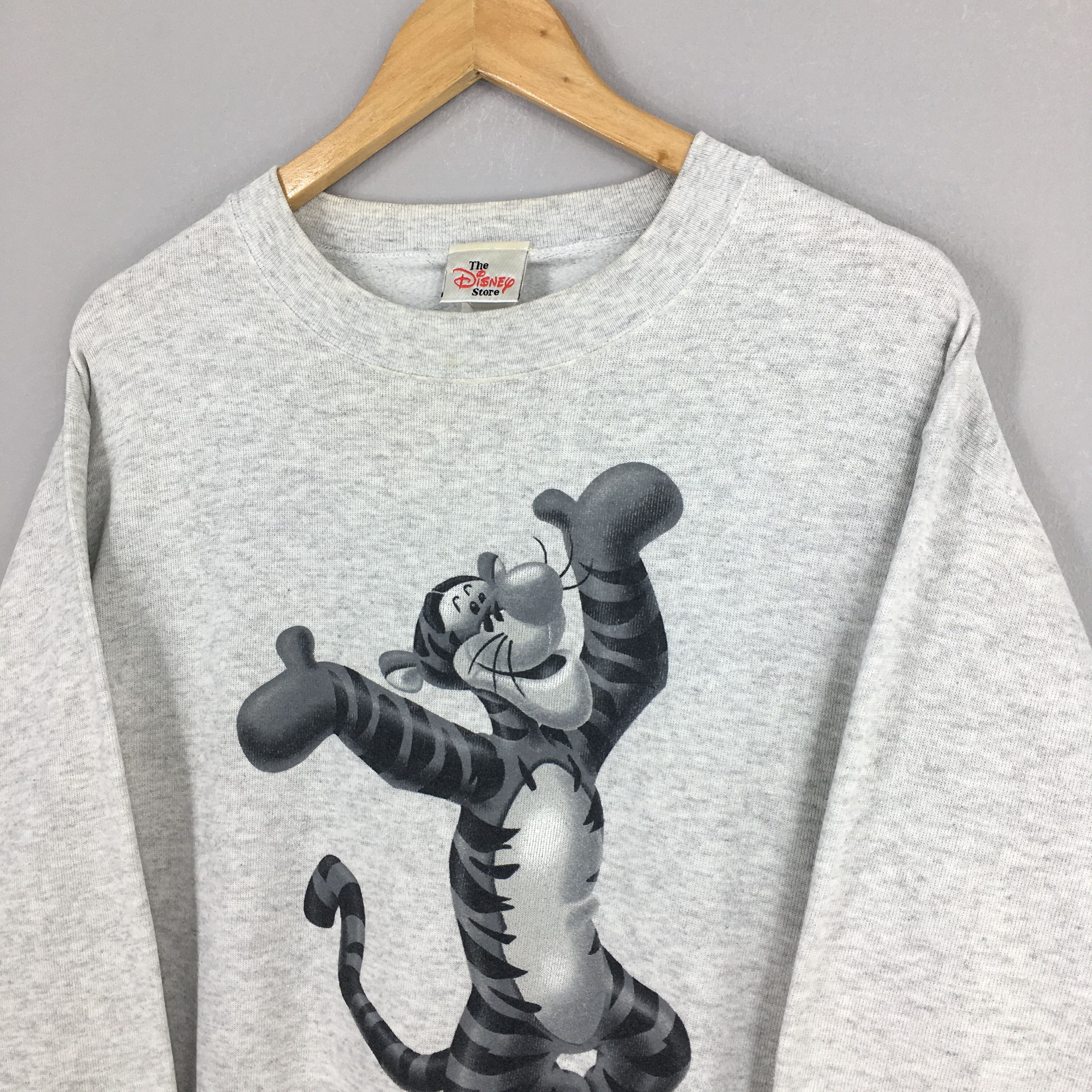 Cartoon Network Vintage 90s Tigger Disney Winnie Pooh Gray Sweatshirt Large Size US L / EU 52-54 / 3 - 3 Thumbnail