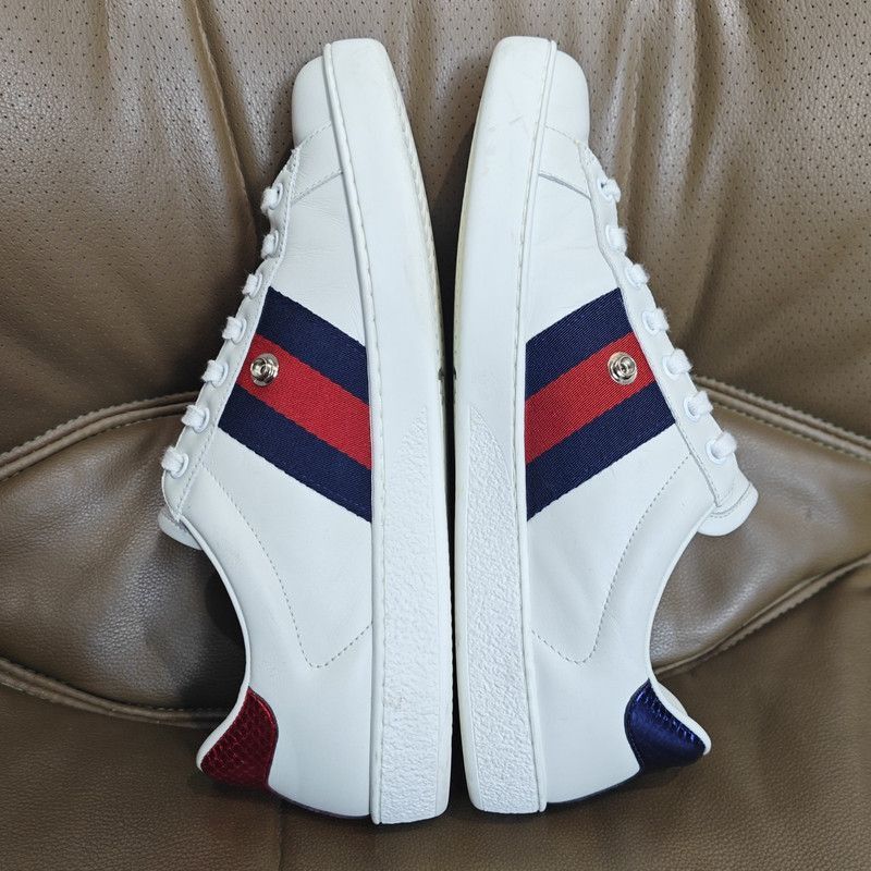 Gucci Gucci Stylish White Sneakers with Colorful Stripes - Size US 8 / EU 41 - 7 Thumbnail