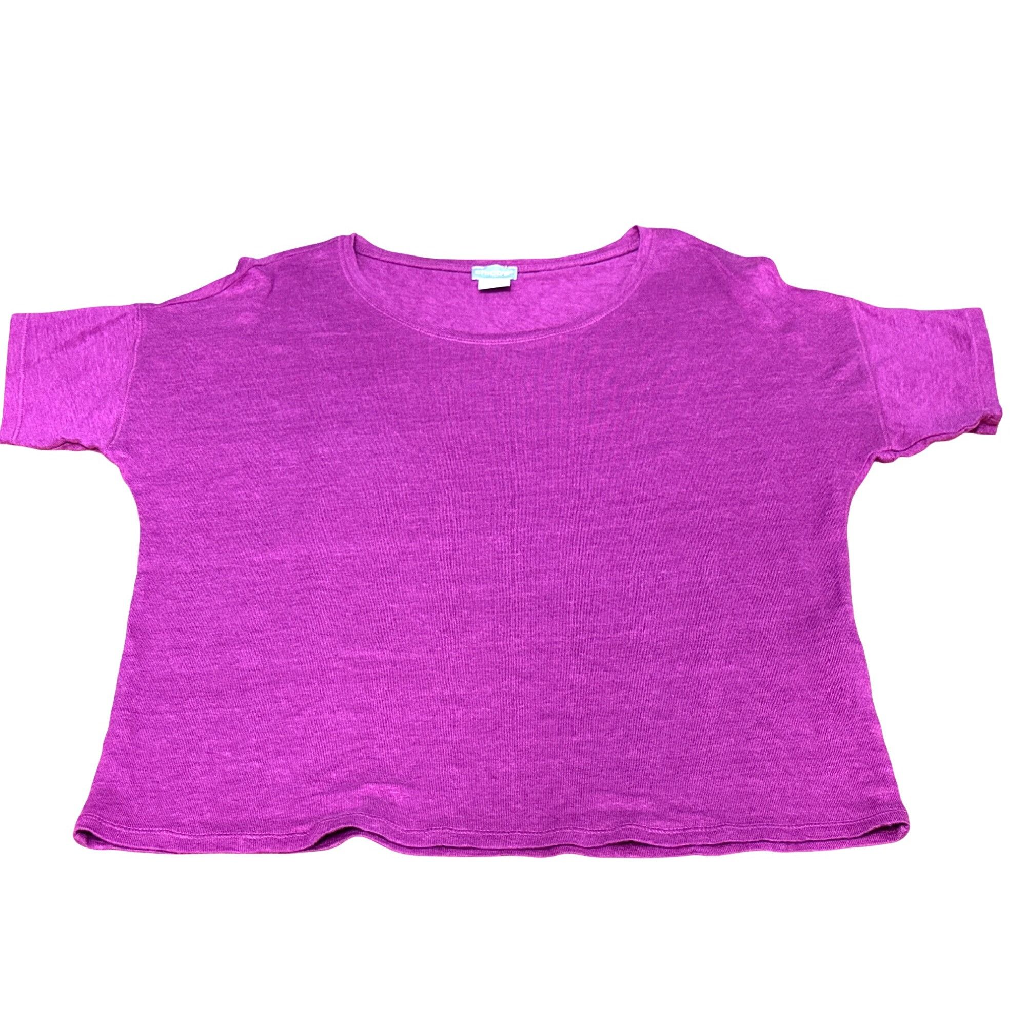 Chicos Chicos Pink Puff Sleeve Slub Tee Top Linen Classic Fit Size Size M / US 6-8 / IT 42-44 - 8 Thumbnail
