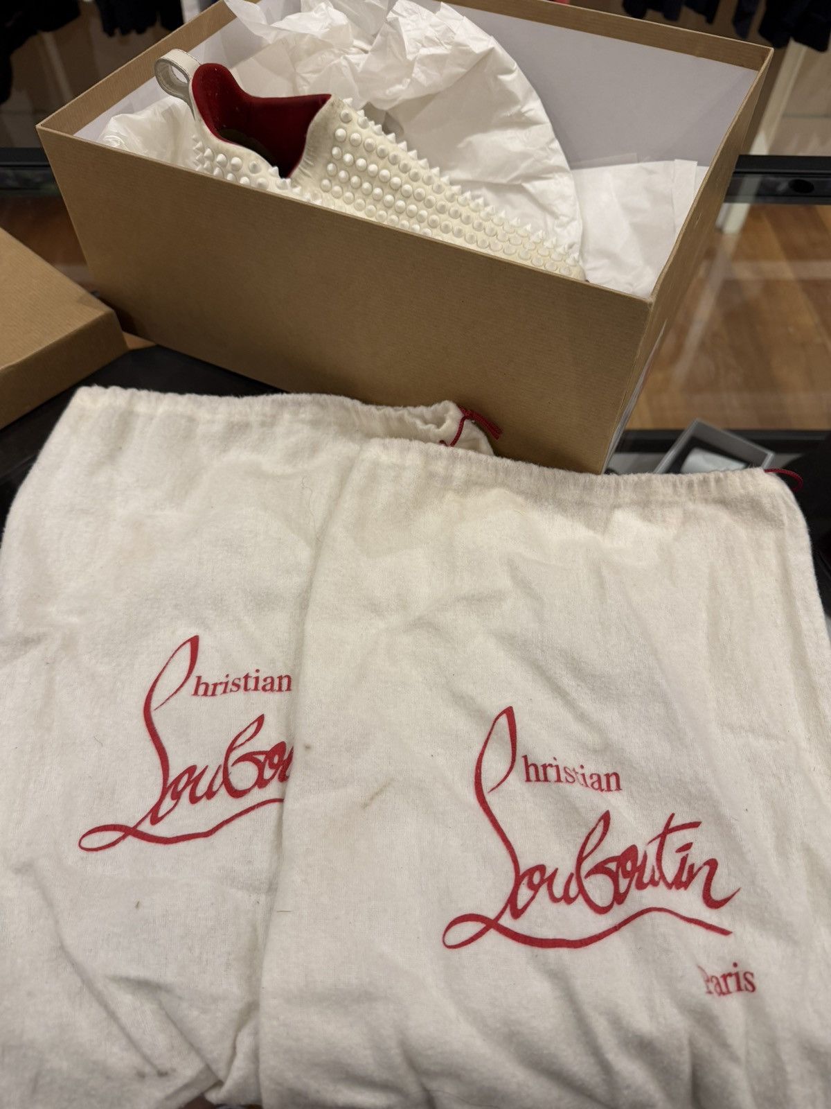 Christian Louboutin Christian Louboutin Neopreme Spike Sock Sneaker - White Size US 6.5 / IT 36.5 - 7 Thumbnail