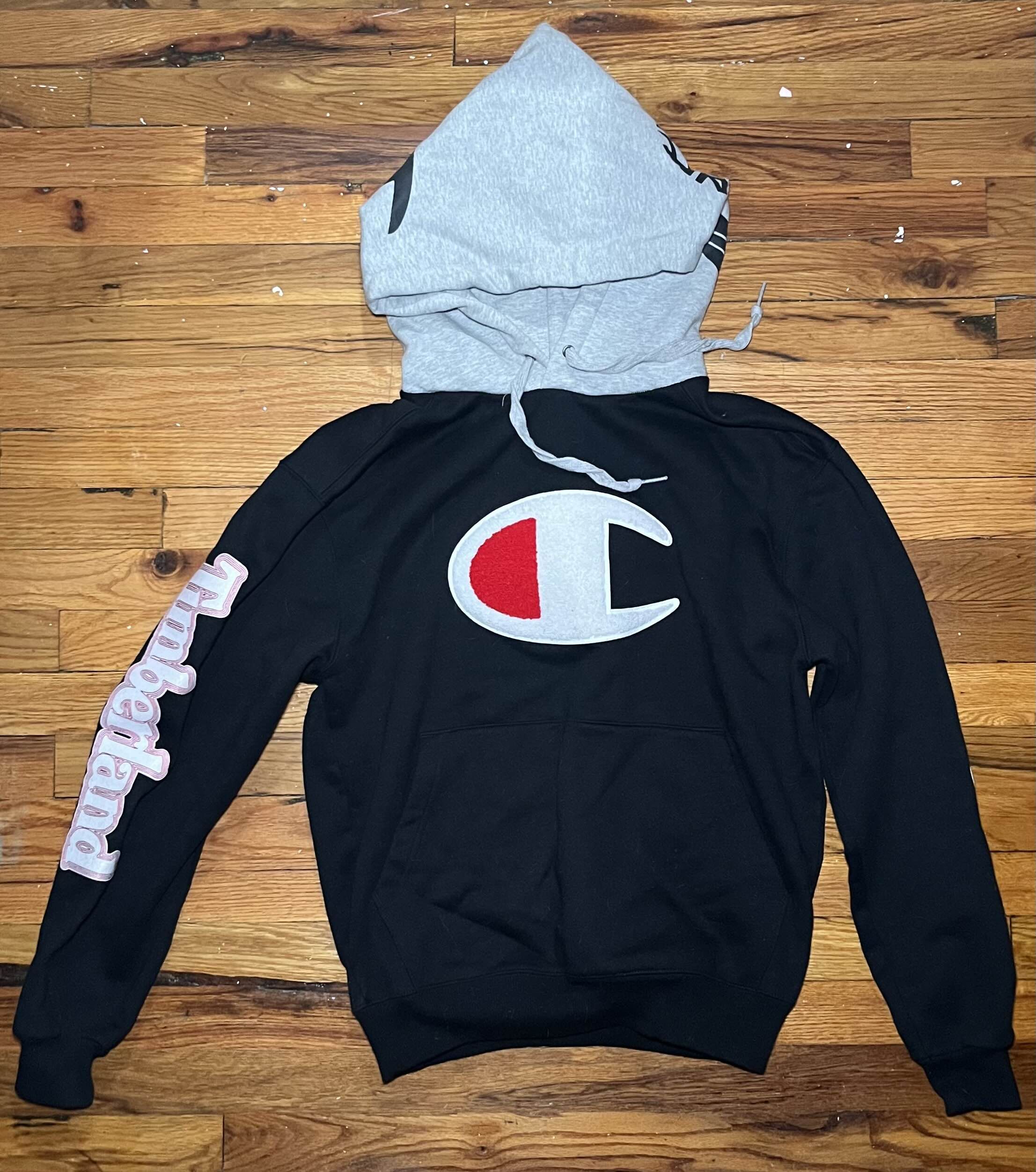 Champion Streetwear Timberland Champion X Timberland Black and Grey Hoodie Grailed