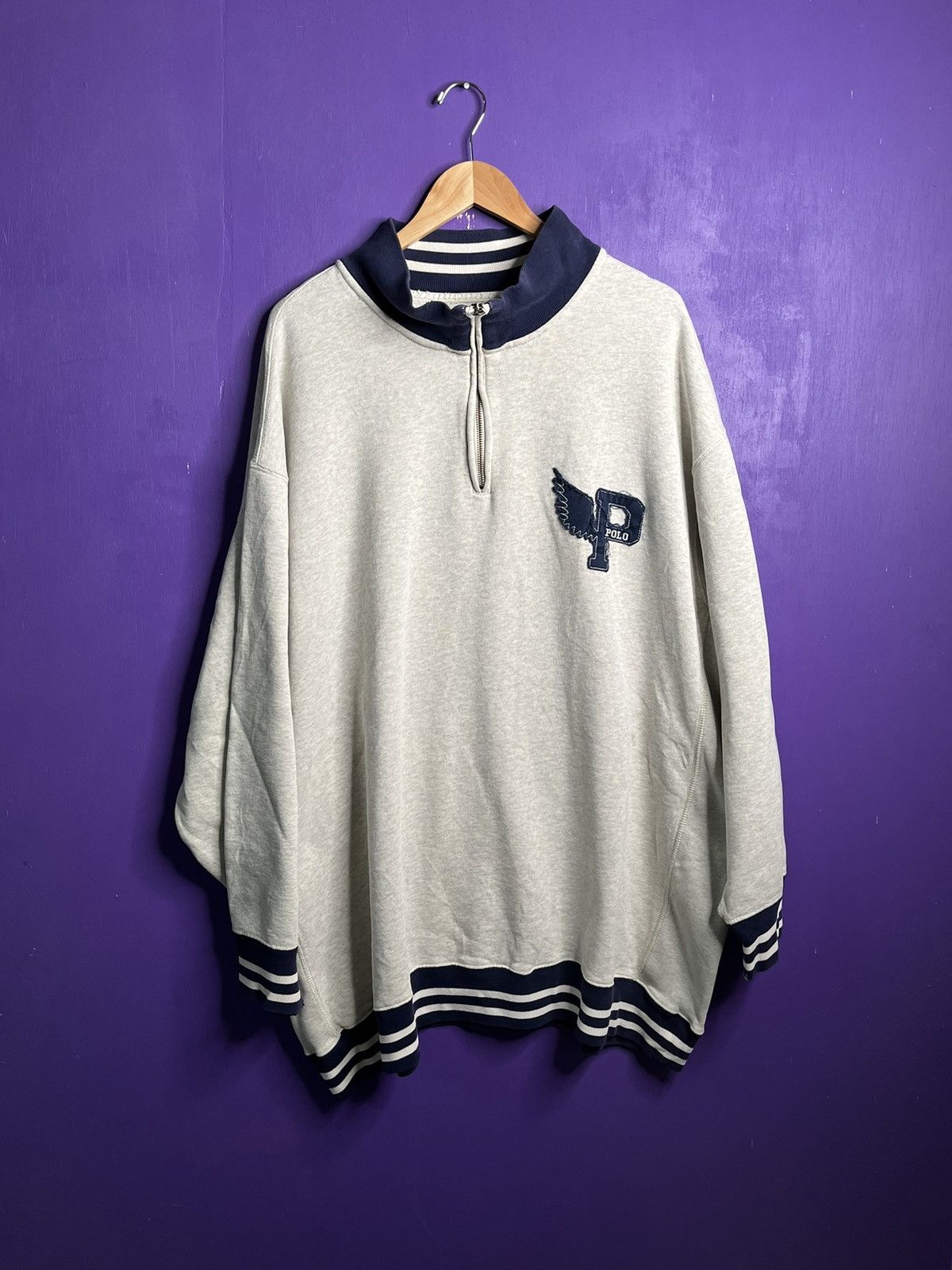 Polo Ralph Lauren × Vintage Vintage 90s Polo Ralph Lauren o wing quarter zip jacket Size US XXL / EU 58 / 5 - 1 Thumbnail