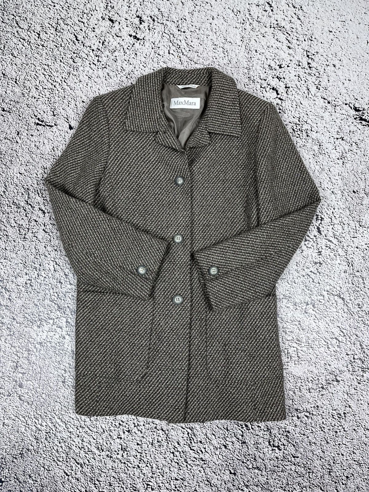 Max Mara Max Mara Houndstooth Wool Cropped Light Coat Old Money Size L / US 10 / IT 46 - 4 Thumbnail