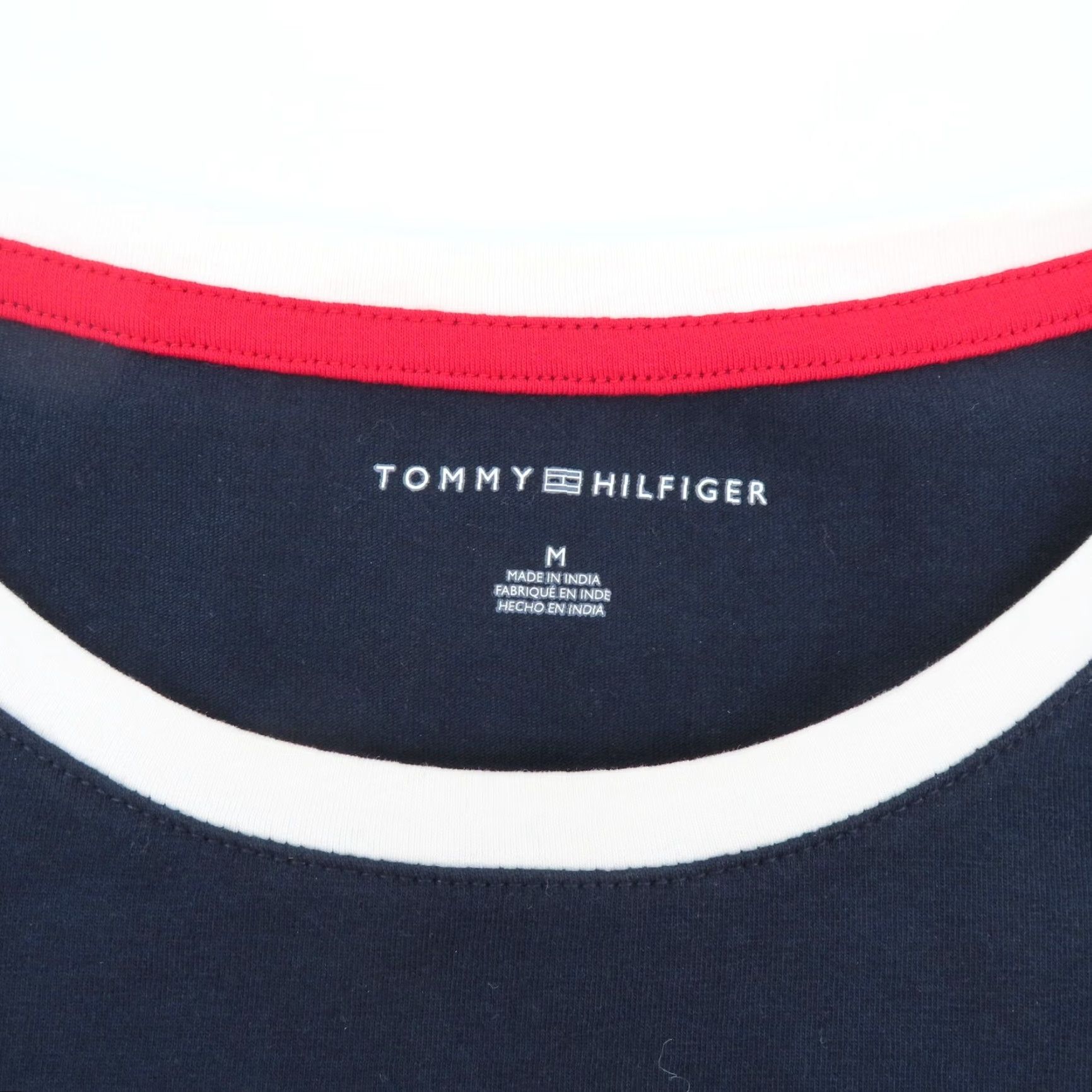Tommy Hilfiger Tommy Hilfiger Dress Women Medium Short Sleeve Cotton Blend Solid Knee Length Blue White Red Shirt Dress T-Shirt Dress Vintage? No Size 32" / US 10 / IT 46 - 4 Thumbnail