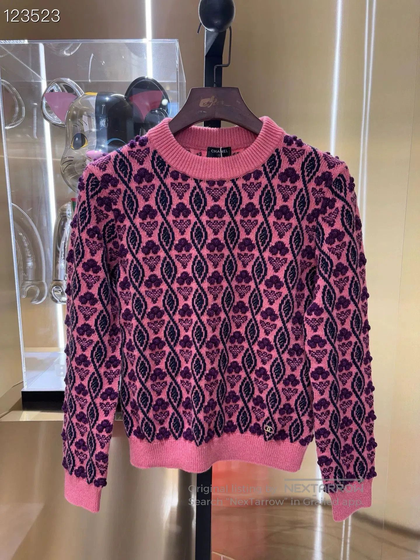 Chanel Chanel 22K Camellia Pink Knit Sweater. Size XS / US 0-2 / IT 36-38 - 1 Thumbnail
