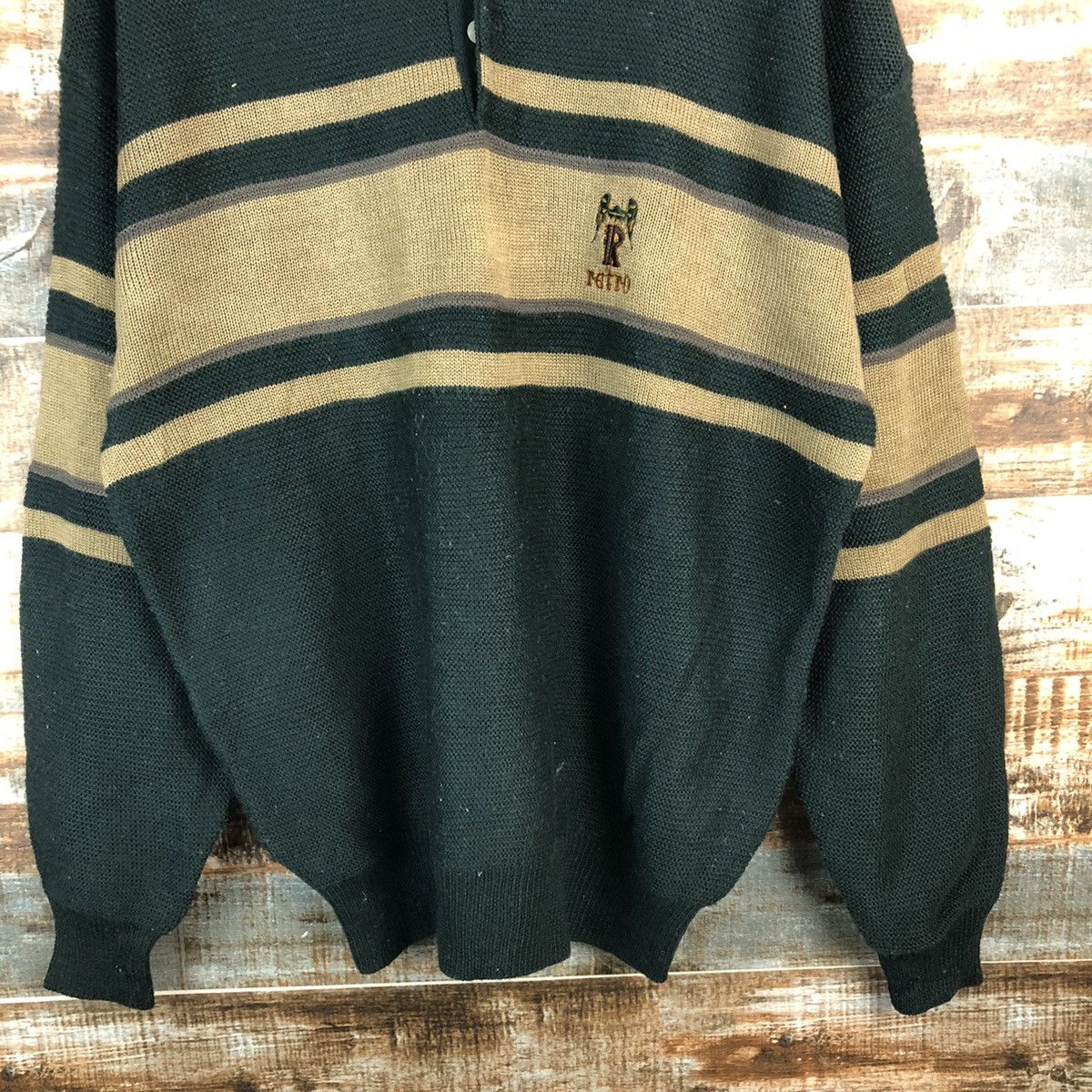 Homespun Knitwear Grosbee Green vintage sweatshirt Knitwear #A1967 Size US L / EU 52-54 / 3 - 6 Thumbnail