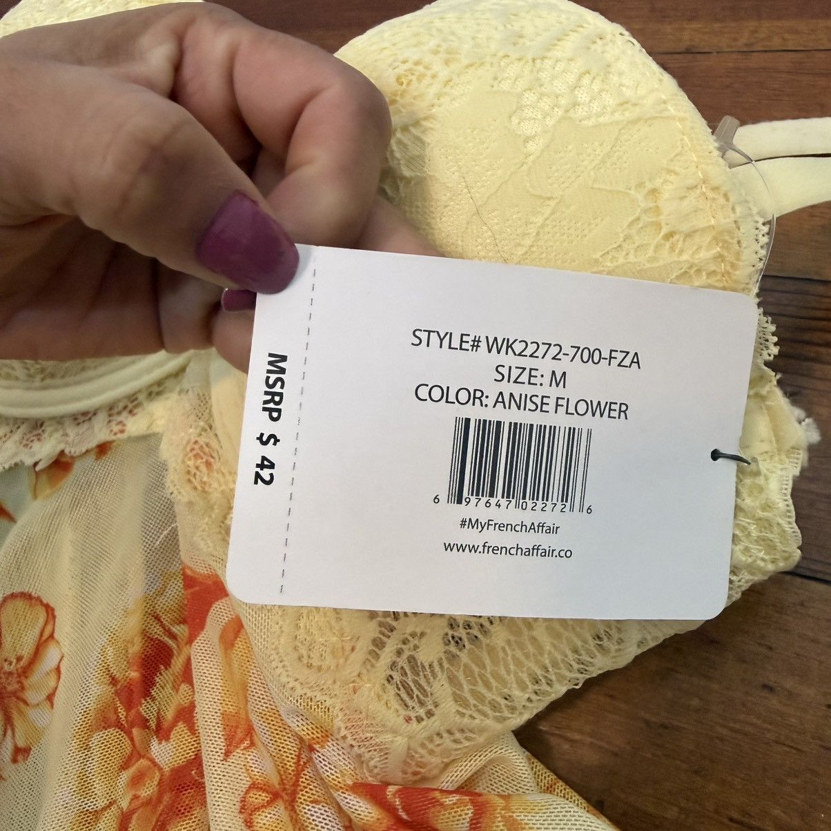 Other French Affair Anise Flower Lace Robe - Yellow Floral M Size M / US 6-8 / IT 42-44 - 5 Thumbnail