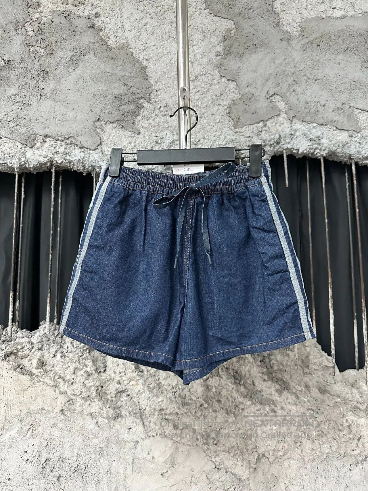 Dior Dior Drawstring Denim Slogan Shorts. Size US 34 / EU 50 - 1 Thumbnail
