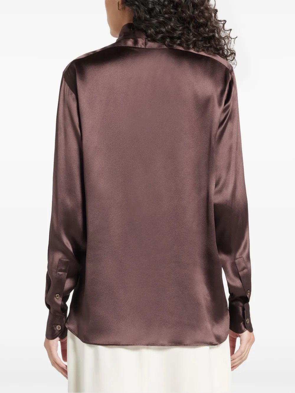 Tom Ford o1y0226 Silk Shirt in Chocolate Brown Size XS / US 0-2 / IT 36-38 - 4 Thumbnail
