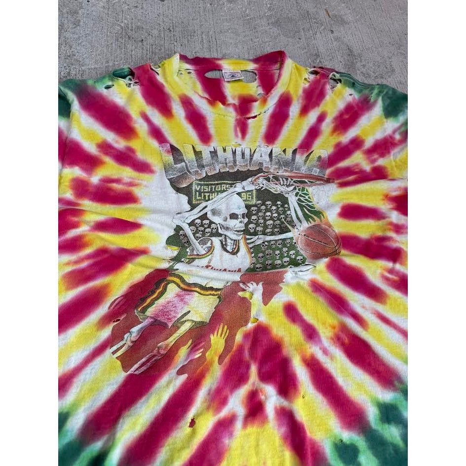 Delta Vintage Lithuania Tie-Dye Tee 1992 “Skullman” XL Distressed Size US XL / EU 56 / 4 - 1 Thumbnail