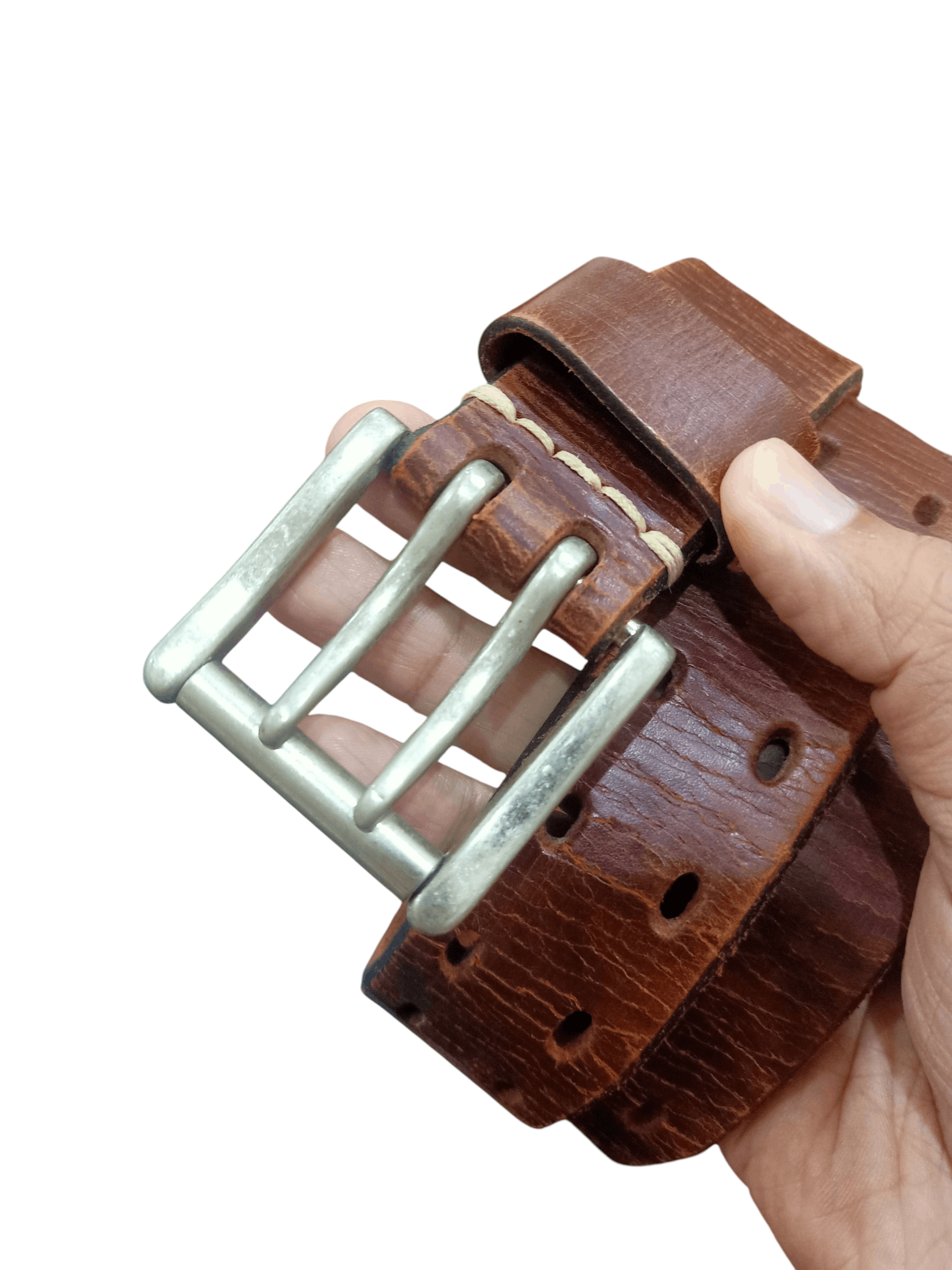 Studio D'Artisan Studio D'artisan Double Hole Leather Belt Size 34 - 2 Thumbnail