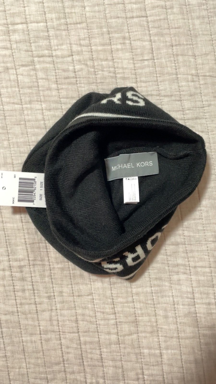 Michael Kors Black Michael Kors Logo Beanie Size ONE SIZE - 3 Thumbnail