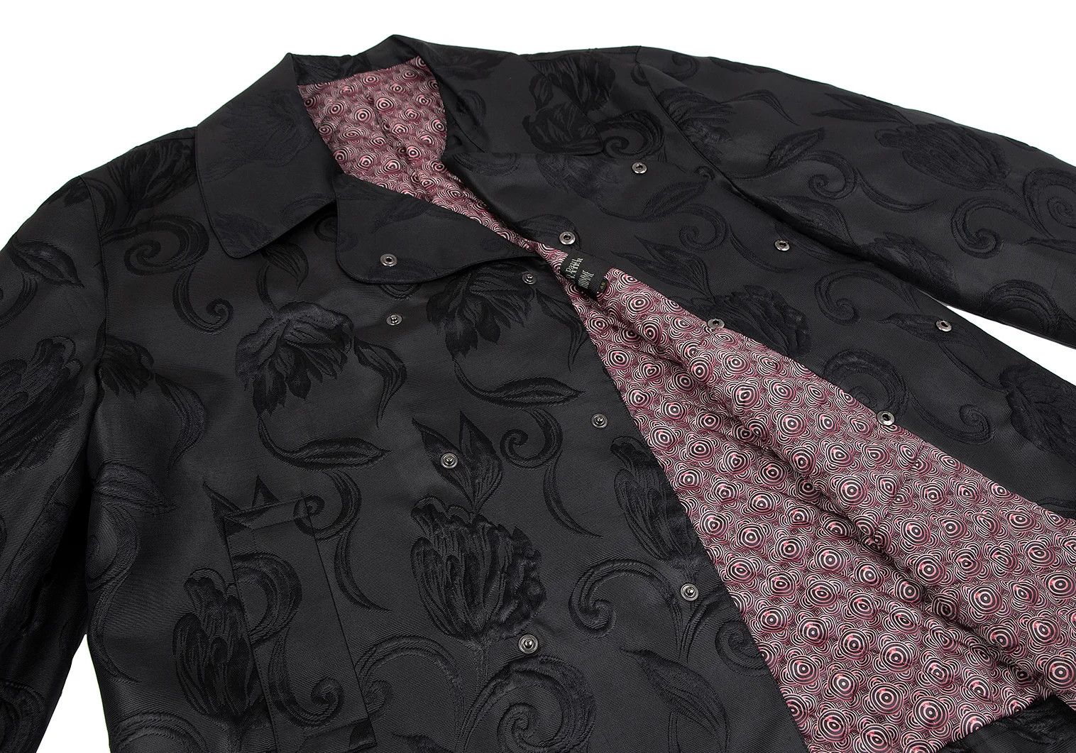 Jean Paul Gaultier Quilted Floral Jacquard Grograine Coat Black Size 48 Size US M / EU 48-50 / 2 - 10 Thumbnail