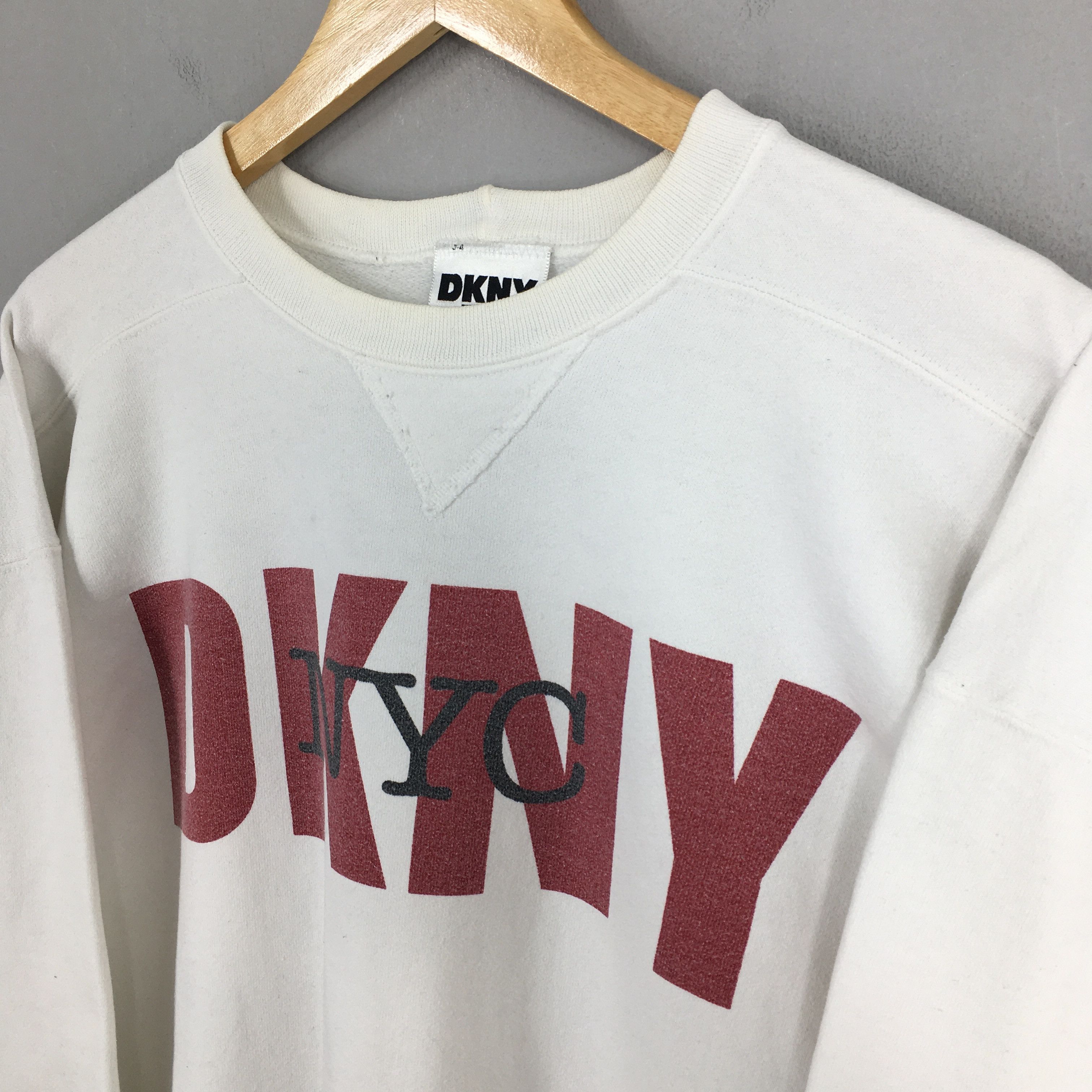 DKNY Vintage Dkny Jeans White Sweatshirt XXLarge Size US XXL / EU 58 / 5 - 3 Thumbnail