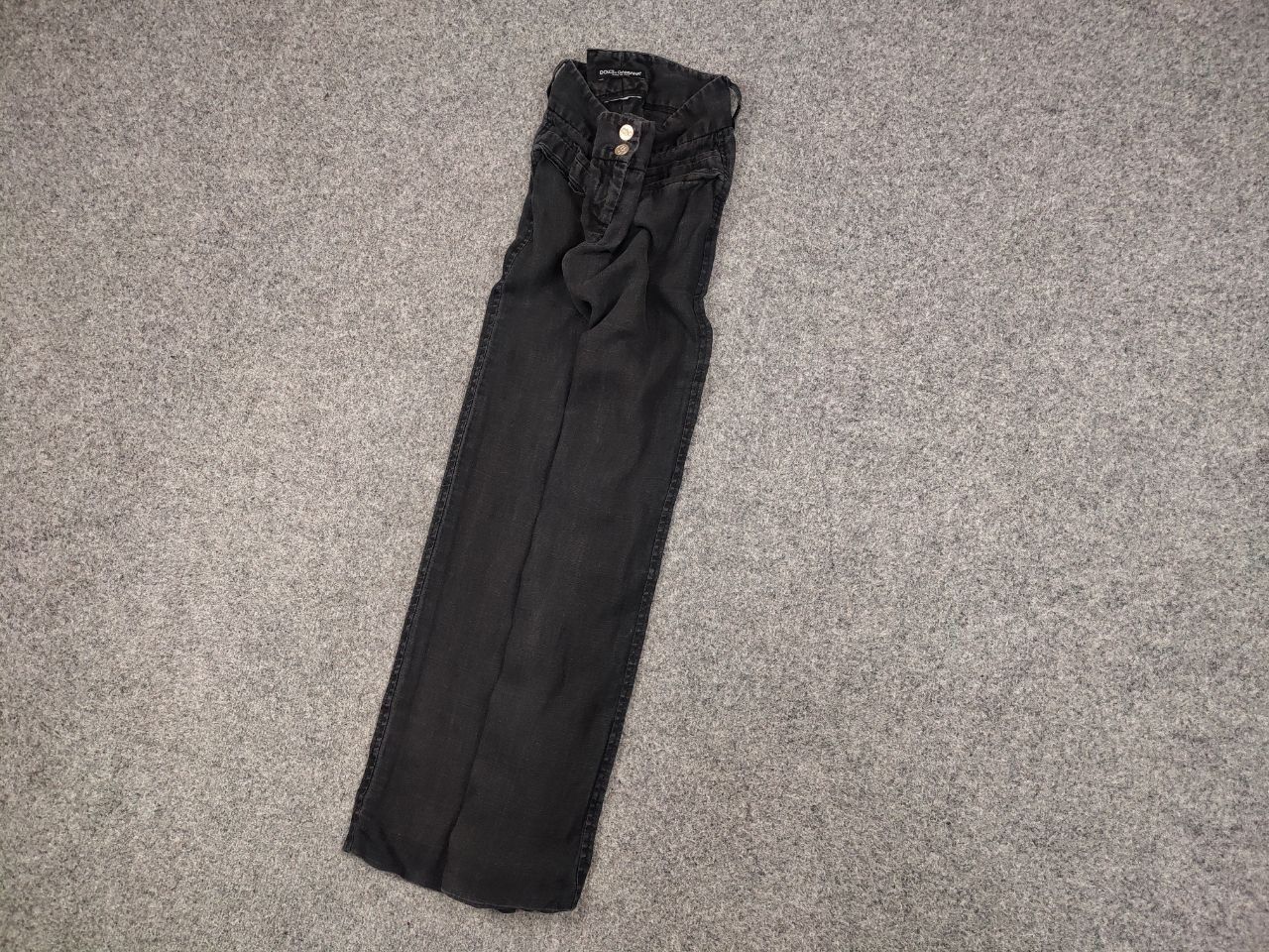 Dolce & Gabbana Vintage Dolce & Gabbana Linen Black Faded Trouser Pants Size 29" - 3 Thumbnail
