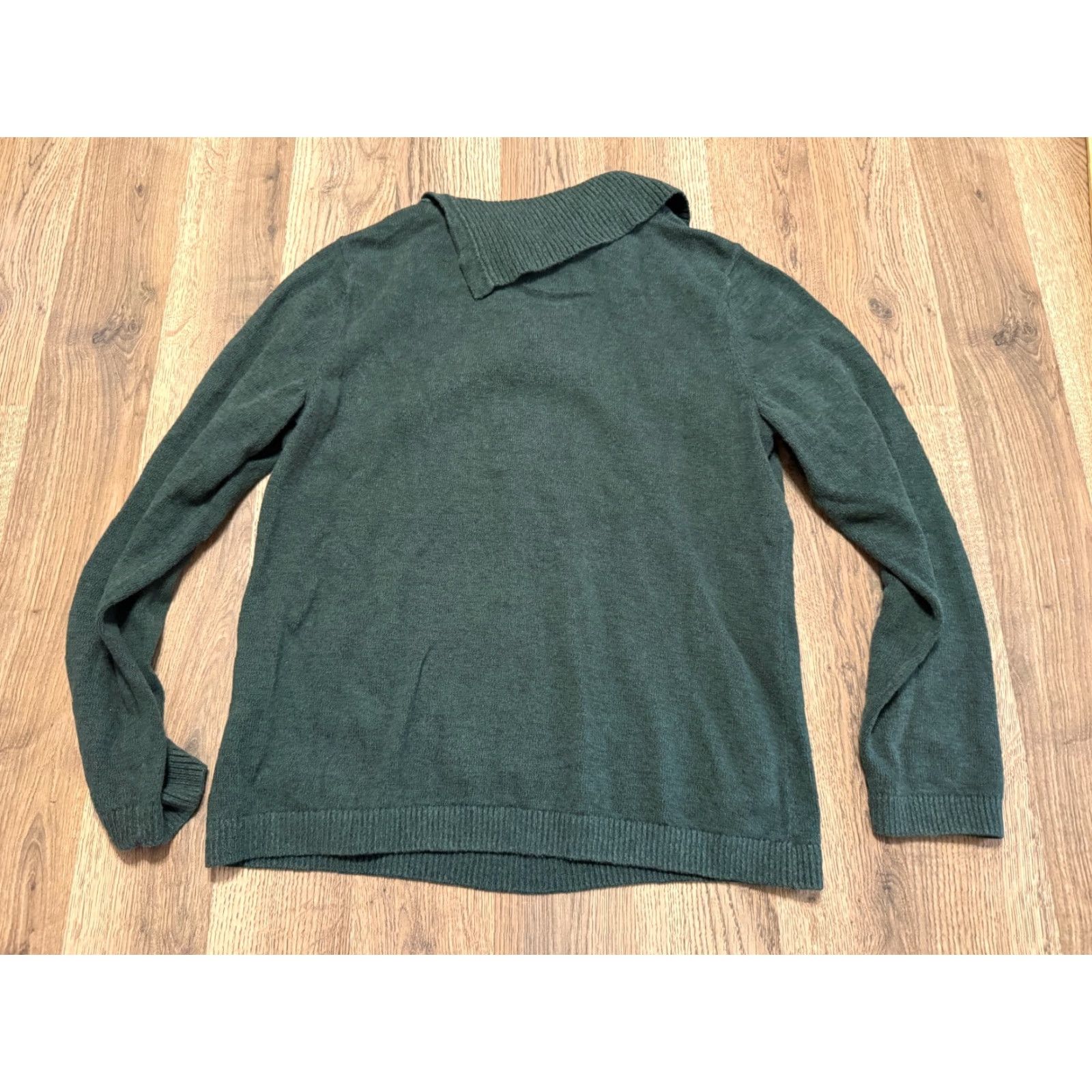 Vintage Christopher & Banks Sweater Women's Medium Green Turtleneck Pullover Knit Cotton Casual Fall Winter Pullover Womens M Green Sweater Size M / US 6-8 / IT 42-44 - 2 Thumbnail