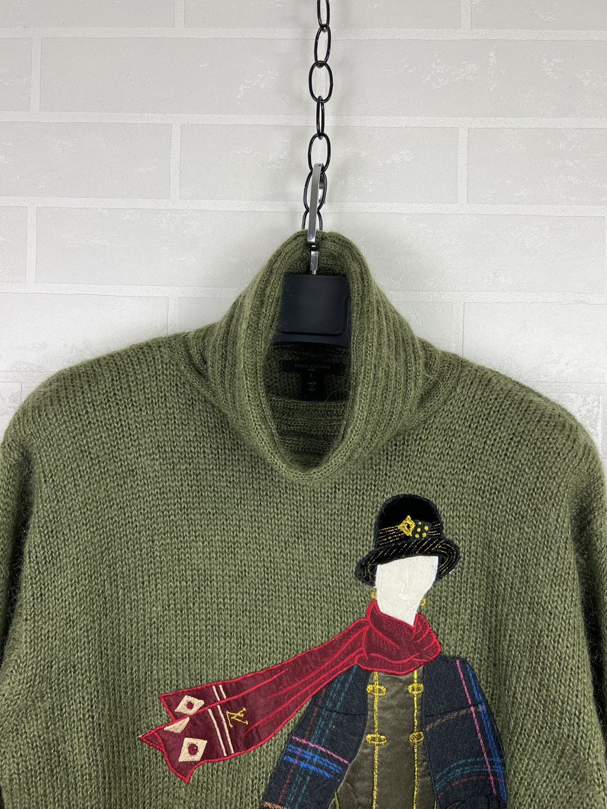 Louis Vuitton LOUIS VUITTON Sweater Turtleneck Mohair Knit Lady Big Logo Size L / US 10 / IT 46 - 4 Thumbnail