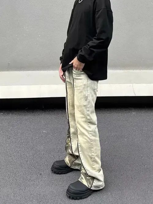 Designer × Japanese Brand × Vintage Y2K Zipper Camouflage Spliced Slim Flare Jeans Size US 37 - 3 Thumbnail