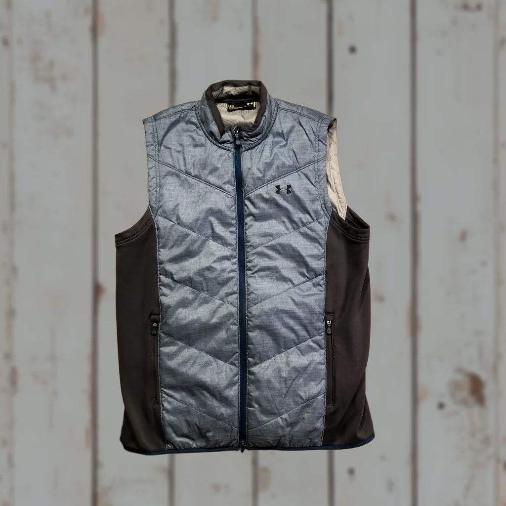 Under Armour Under Armour Vest Mens Large Blue UA Storm Quilted Insulated Full Zip Pockets Size US L / EU 52-54 / 3 - 1 Thumbnail