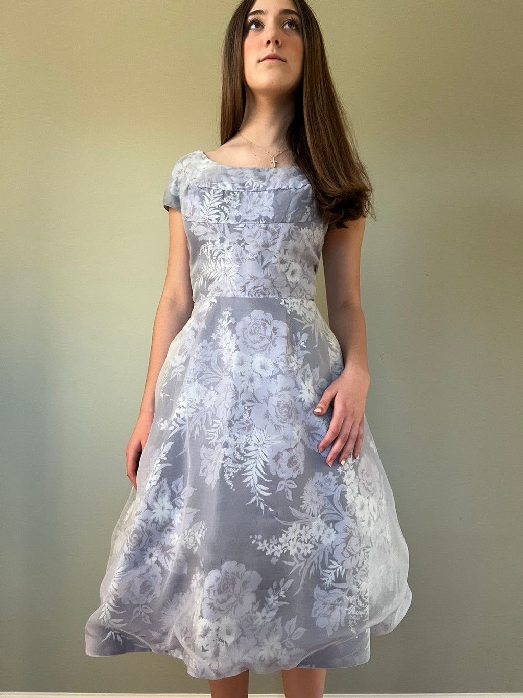 Vintage 1950s Vintage Womens Lavender Princess Cut Dress w/Tulle Size S / US 4 / IT 40 - 3 Thumbnail