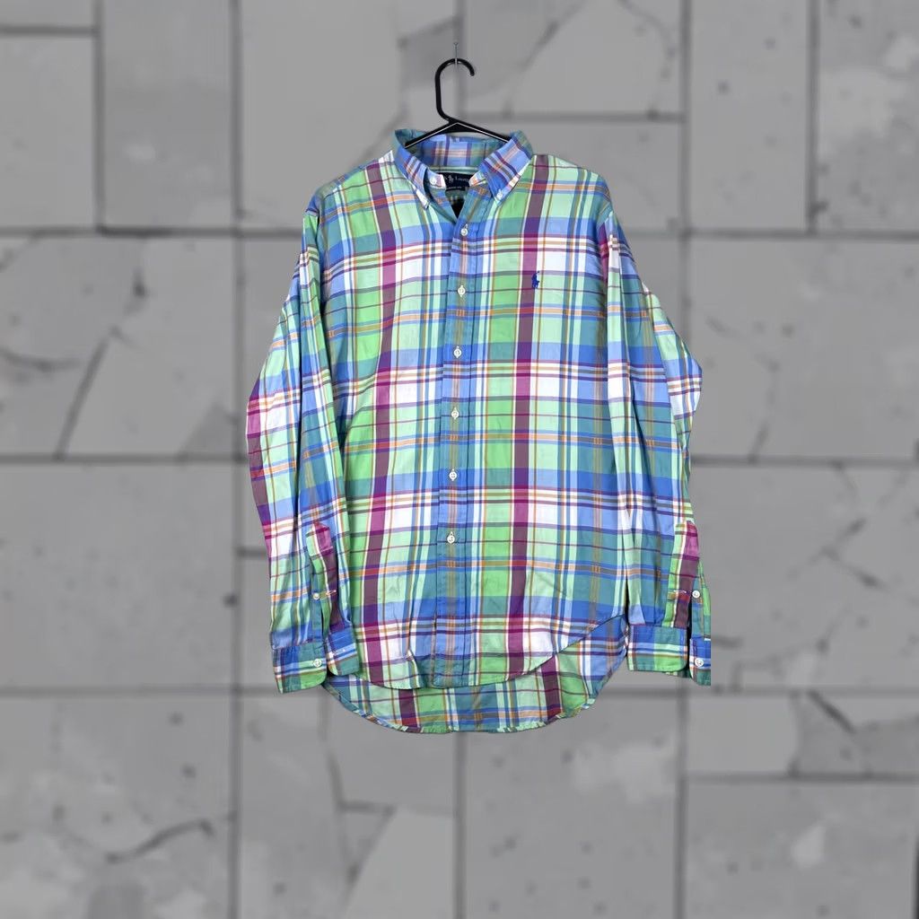 Ralph Lauren Ralph Lauren Shirt Mens Medium Green Plaid Madras Button Down Classic Fit Pony Size US M / EU 48-50 / 2 - 1 Thumbnail