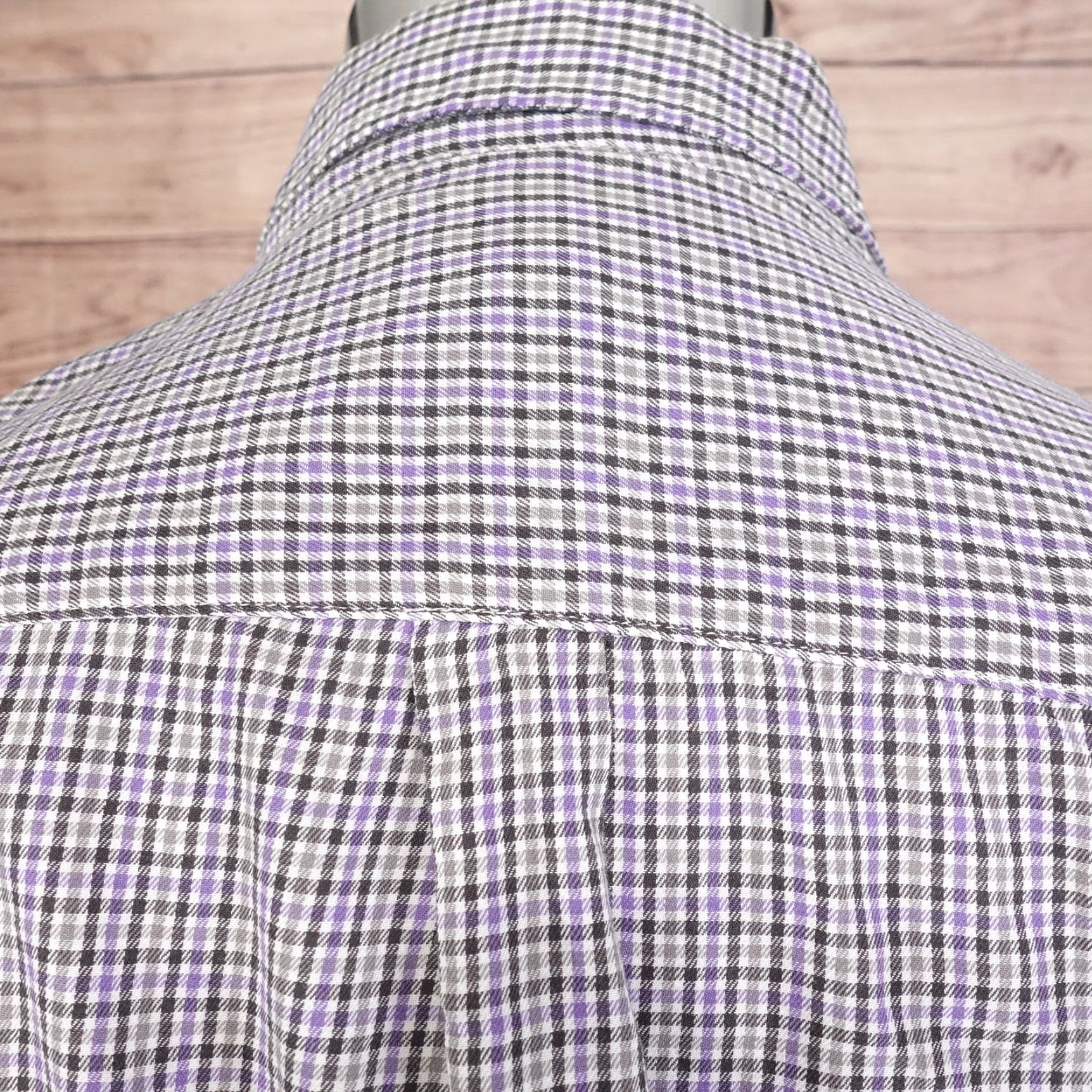 Van Heusen VAN HEUSEN Check Button-Up Shirt Long Sleeve Purple Multicolor Men's L 16-16.5 Size US L / EU 52-54 / 3 - 6 Thumbnail