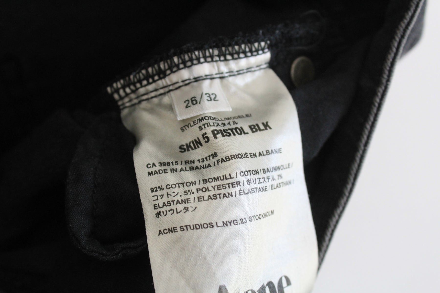 Acne Studios Acne Studios Skin 5 Pistol BLK Jeans Women's 26/32 Size 26" / US 2 / IT 38 - 4 Thumbnail