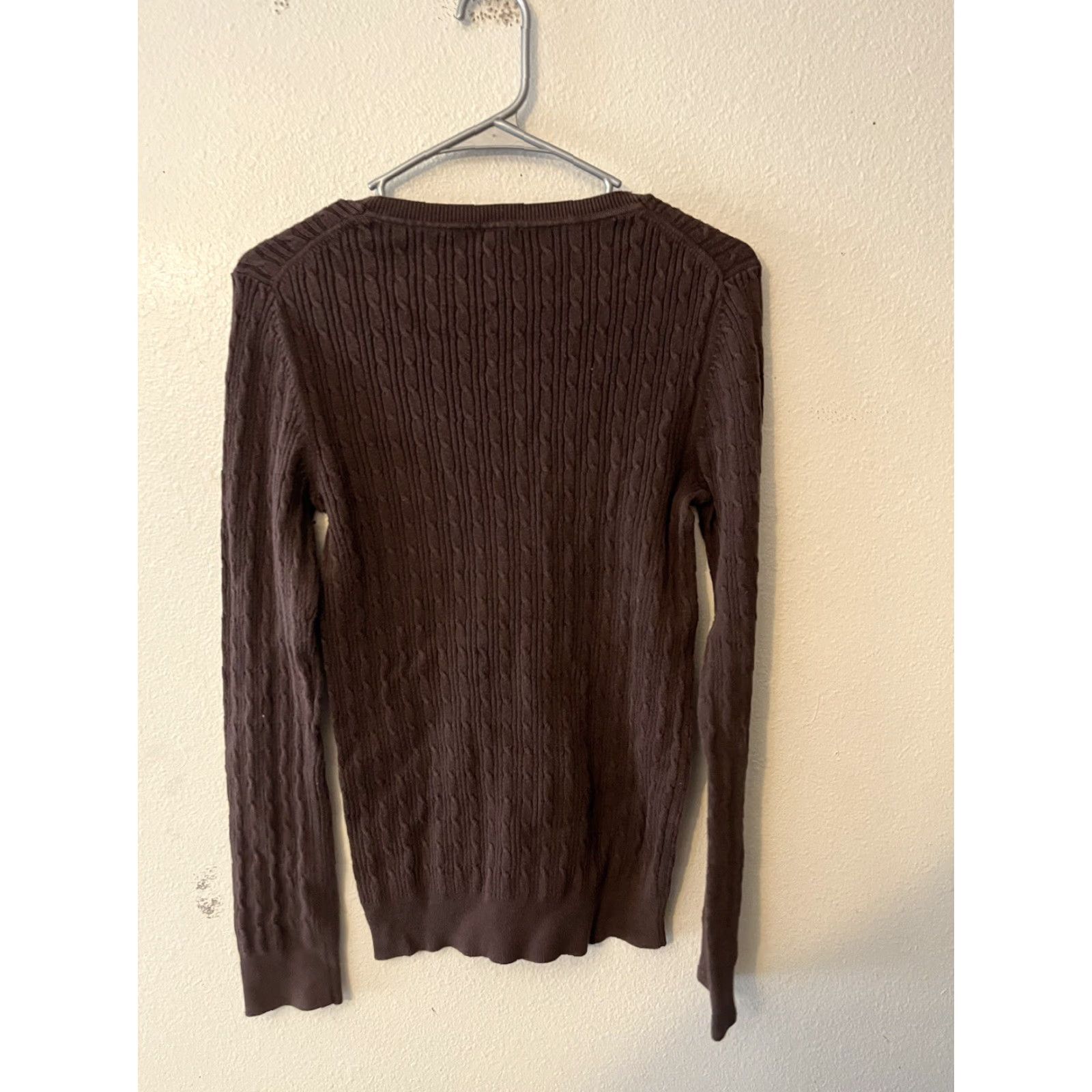 Gap Gap Sweater Women Size Large Brown Cable Knit Pullover Raglan Sleeve Crew Neck Long Sleeve Cotton Blend All Seasons Size L / US 10 / IT 46 - 2 Thumbnail