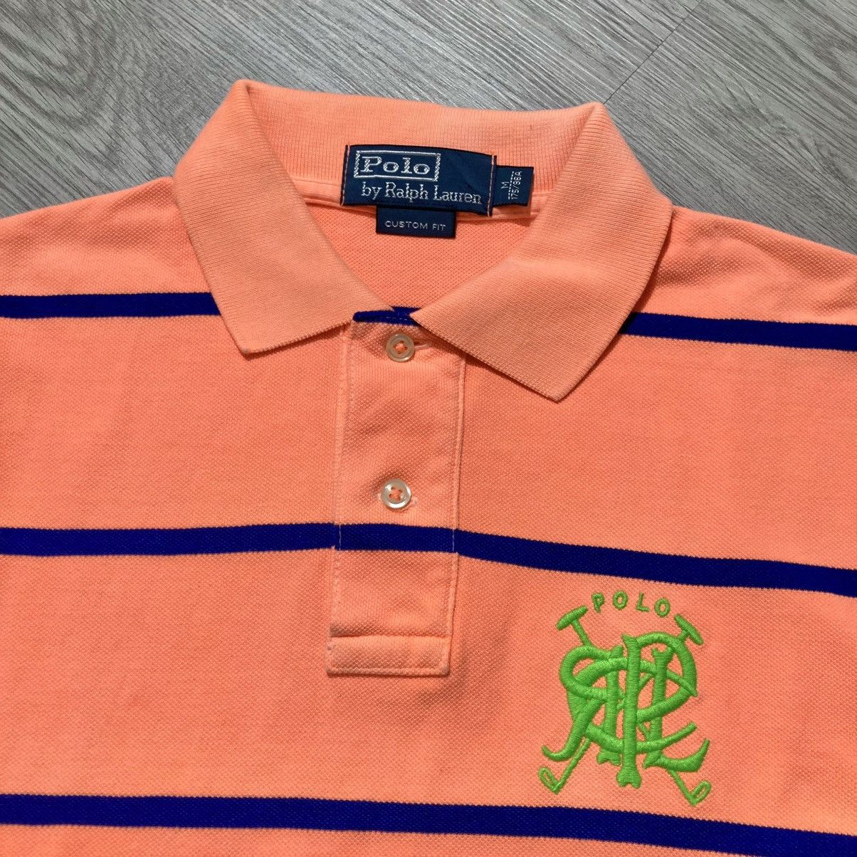 Polo Ralph Lauren Vintage Polo Ralph Lauren Big Patch Logo Striped Polo Tee Size US L / EU 52-54 / 3 - 9 Thumbnail