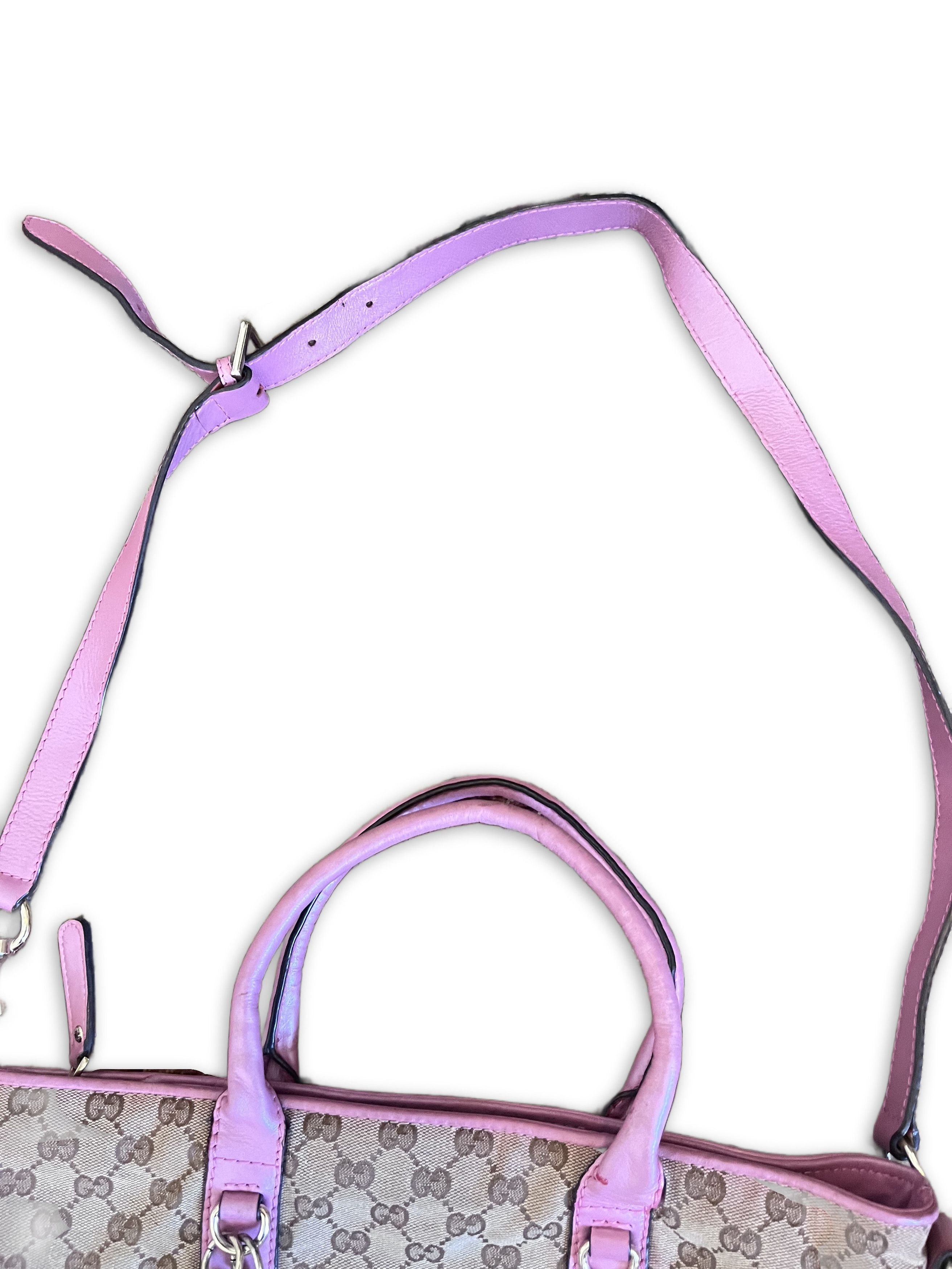 Gucci Gucci - GG Canvas Tote Beige Pink Preloved Size ONE SIZE - 4 Thumbnail