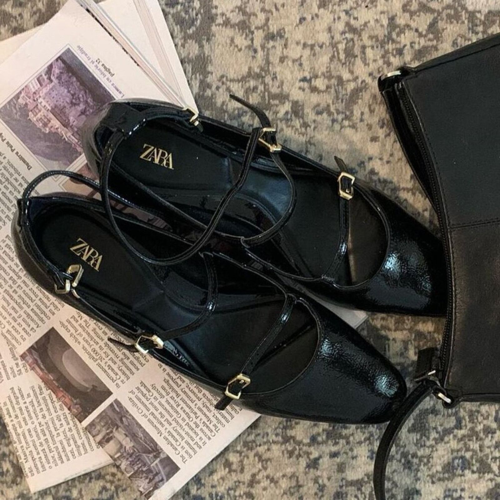 Zara ZARA BLOGGER FAVE!!! Faux Patent Leather Heels Size US 9 / IT 39 - 11 Thumbnail