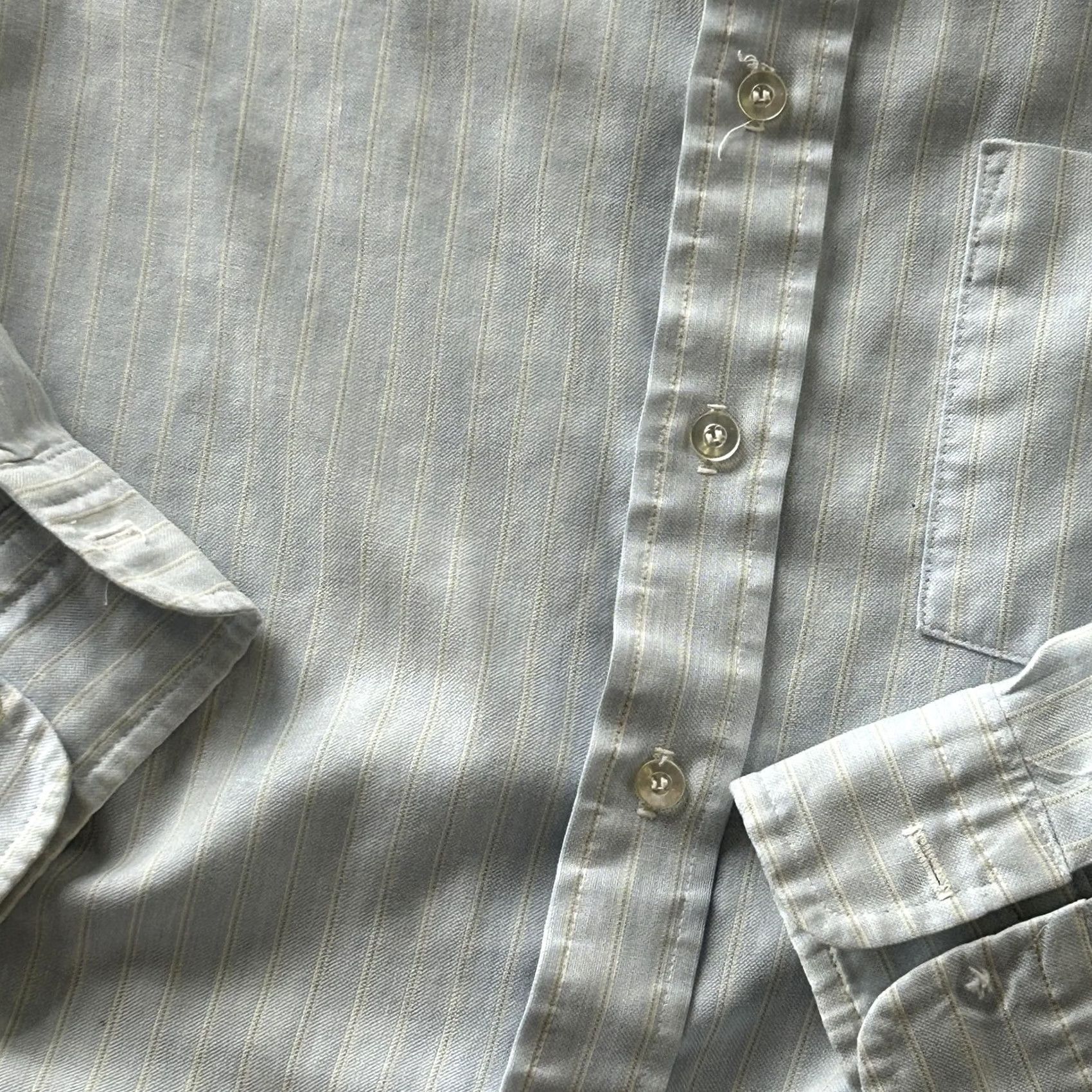 Vintage VINTAGE Ivy Classics Dress Shirt Mens 15.5 34/35 Blue Stripe Classic Fit Shirt Size 42R - 2 Thumbnail