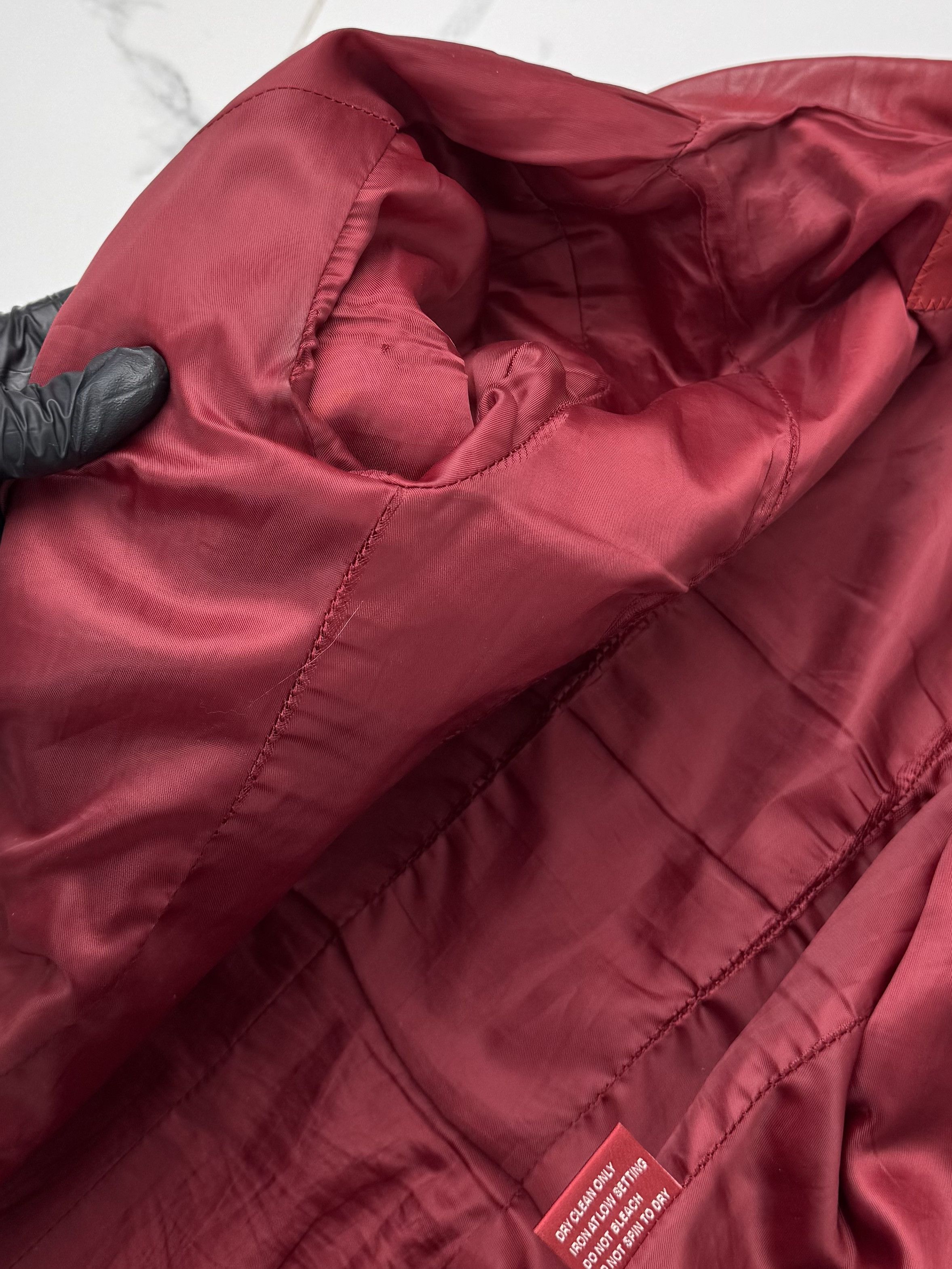 Vintage Women Red Leather Jacket Y2K Vintage Fitted Zip Up Style Size S / US 4 / IT 40 - 12 Thumbnail