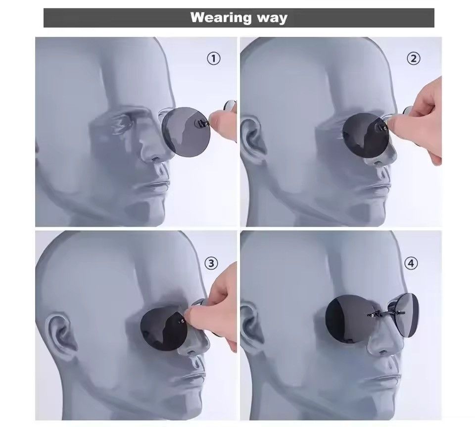 Electric Visual Clip On Nose Glasses Round Rimless Matrix Morpheus Sunglasse Size ONE SIZE - 5 Thumbnail