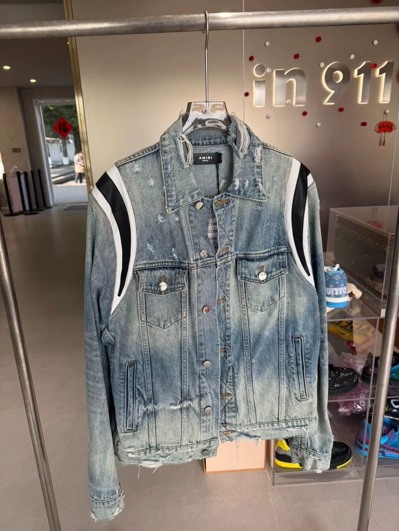 Amiri Amiri 18SS Denim Leather Jacket Size US M / EU 48-50 / 2 - 1 Thumbnail