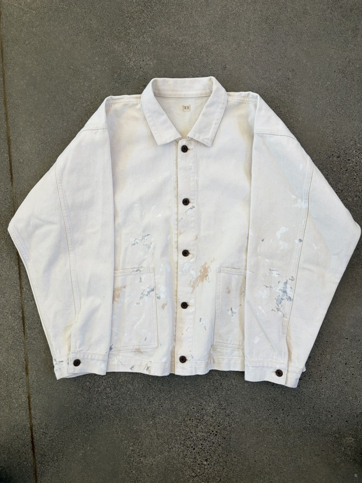 Taiga Takahashi Taiga Takahashi T.T Lot.303 Coverall Paint Jacket Ivory Size US L / EU 52-54 / 3 - 2 Thumbnail