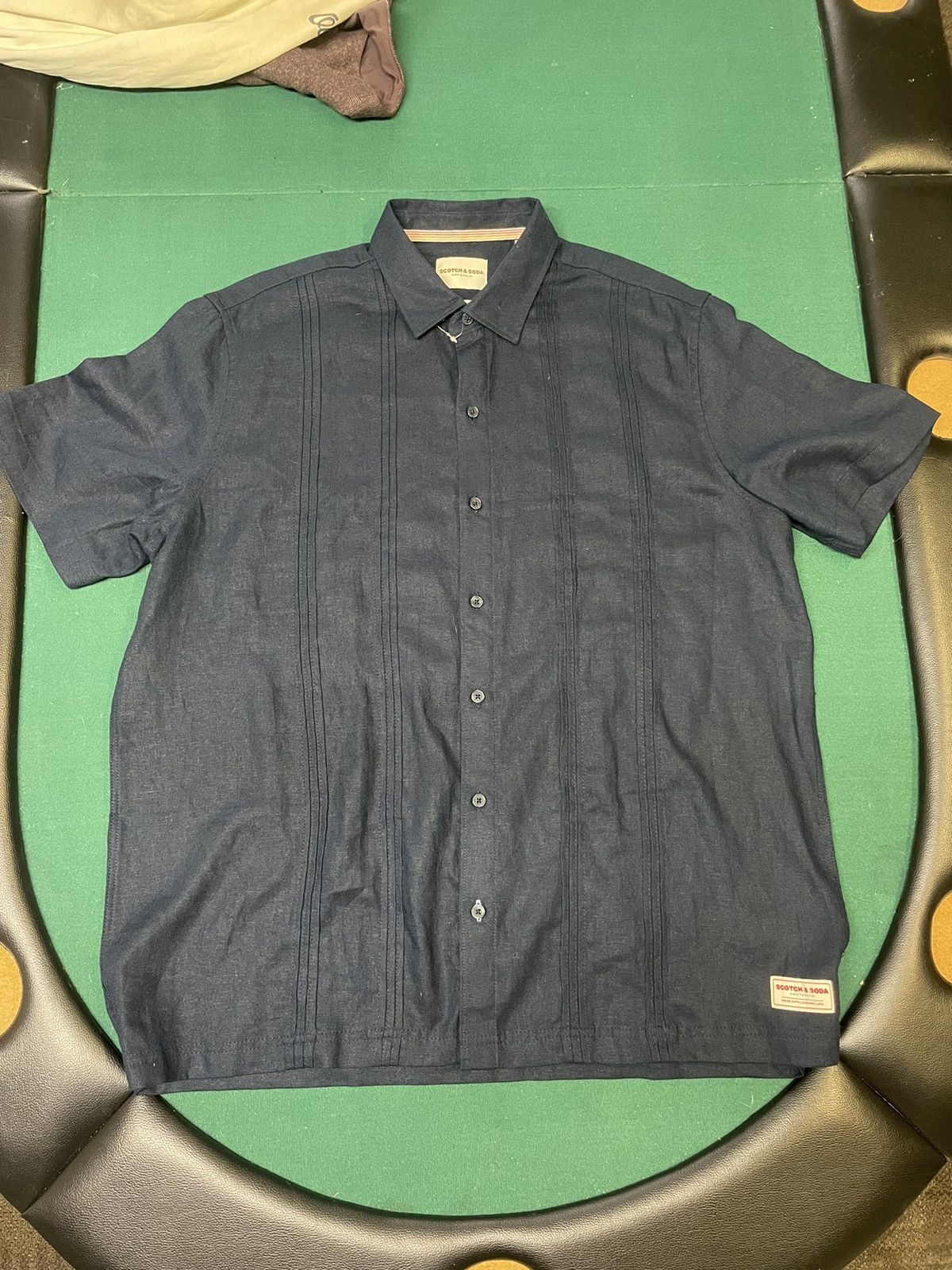 Scotch & Soda Scotch & Soda - Navy Linen Button-Up Shirt – [L] – Amsterdam Size US L / EU 52-54 / 3 - 5 Thumbnail