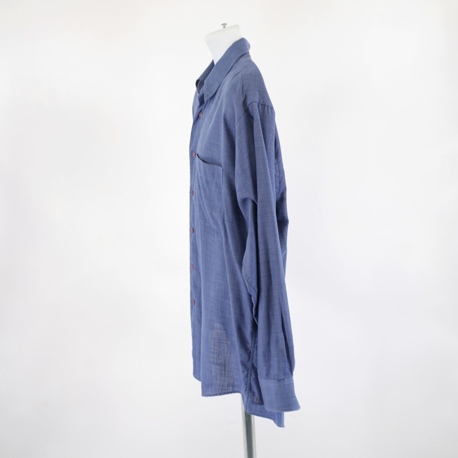 Pronto Uomo DAMAGED Pronto Uomo Blue Weave Large Cotton Hide-Away Button Size US L / EU 52-54 / 3 - 6 Thumbnail