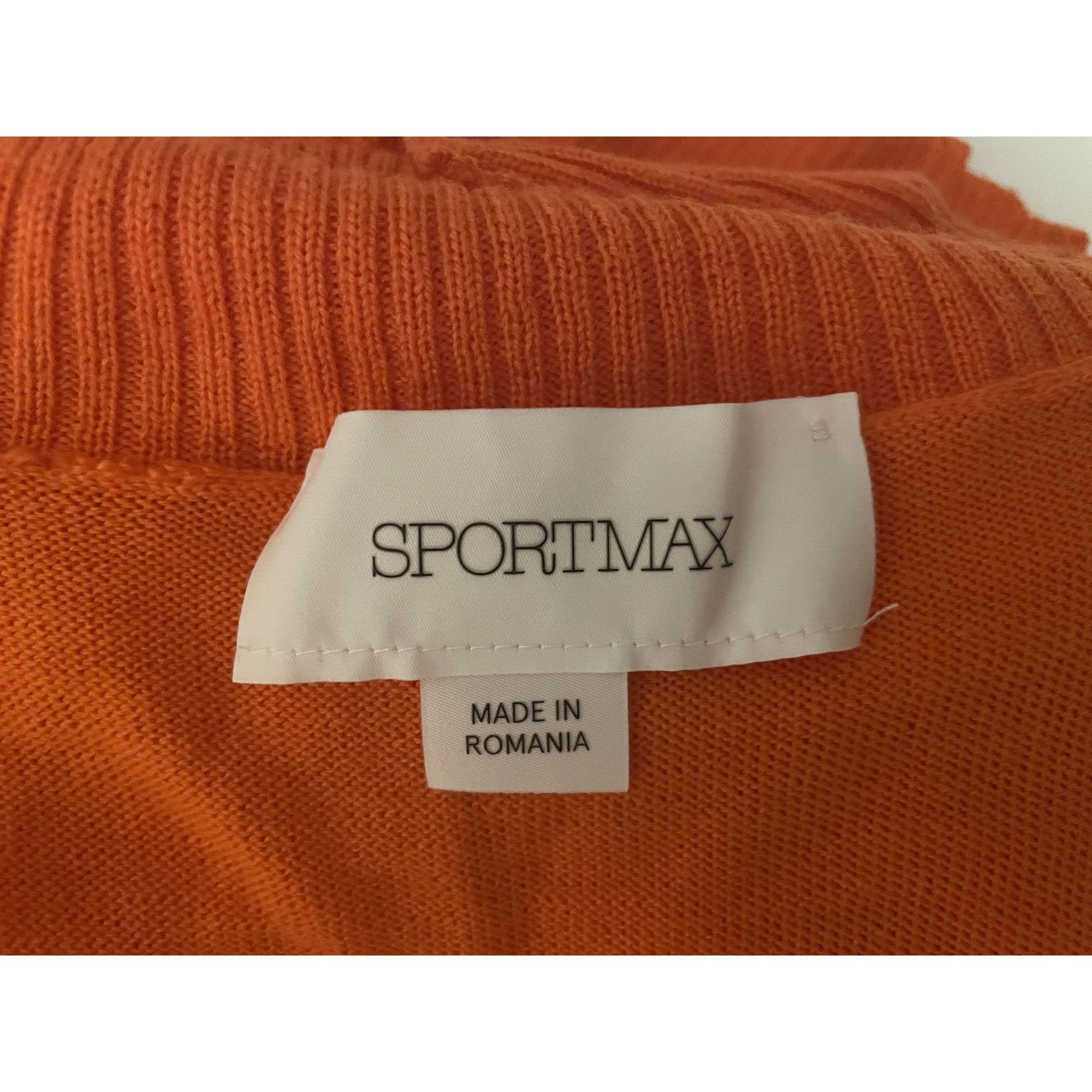 Sportmax SPORTMAX Sleeveless Orange Ribbed Turtleneck Sweater Top Wom Size S / US 4 / IT 40 - 7 Thumbnail