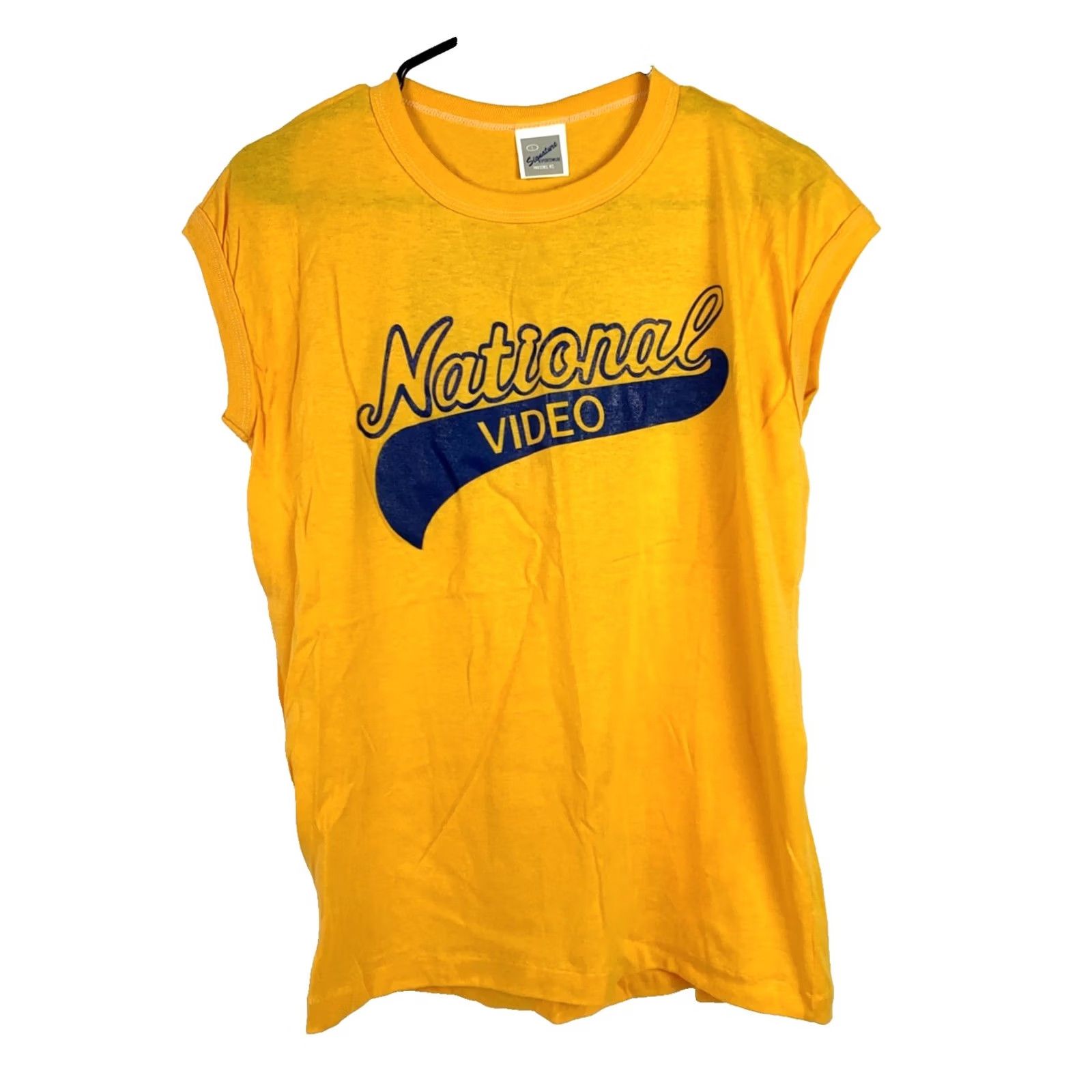 Vintage VINTAGE Signature Sportswear National Video Sleeveless Ringer Tee T-Shirt Large Yellow Mens N/A Size US L / EU 52-54 / 3 - 2 Thumbnail