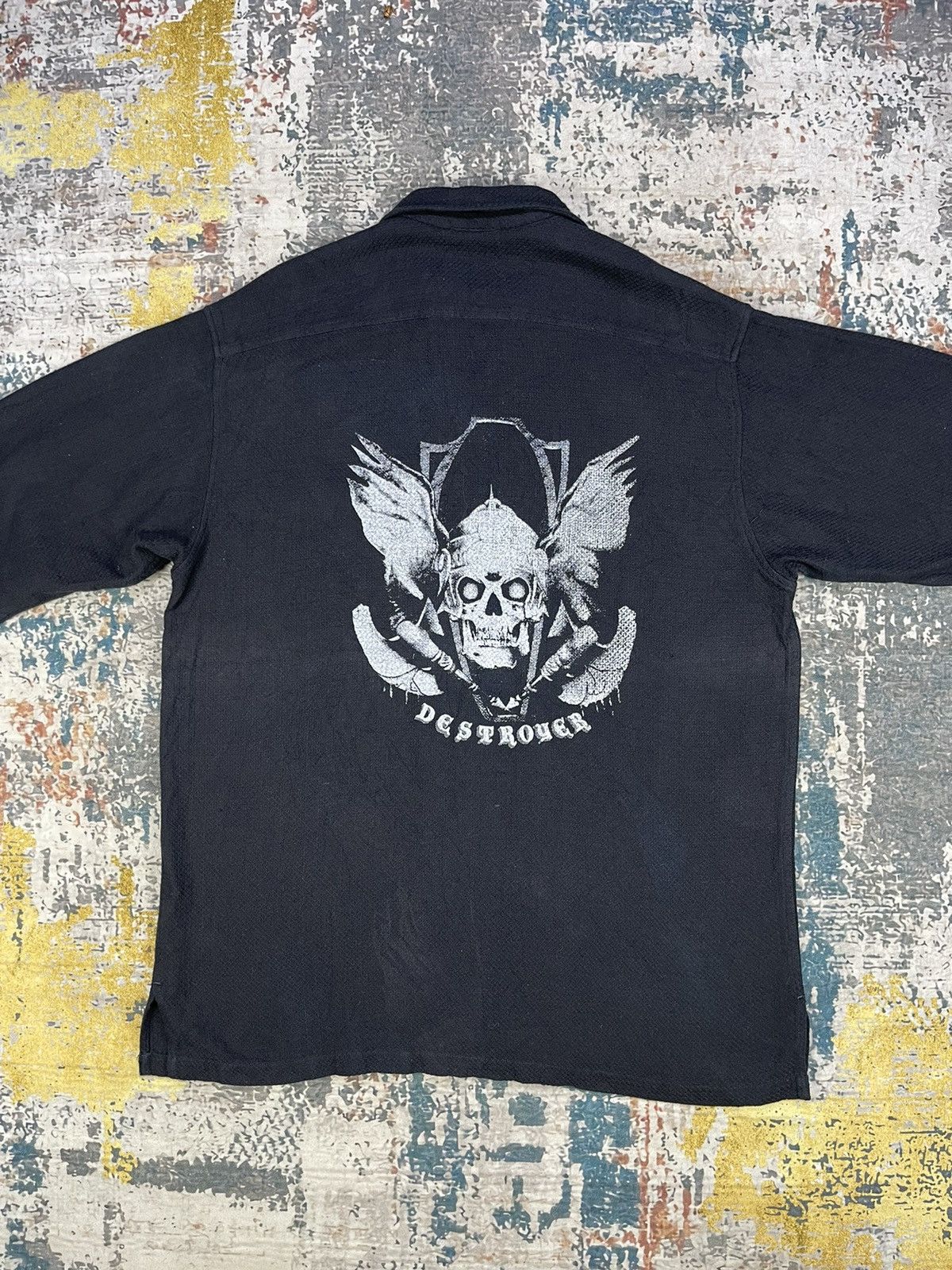 Beauty Beast Backhit Skull Destroyer Cotton Button Down Shirt Size US L / EU 52-54 / 3 - 2 Thumbnail