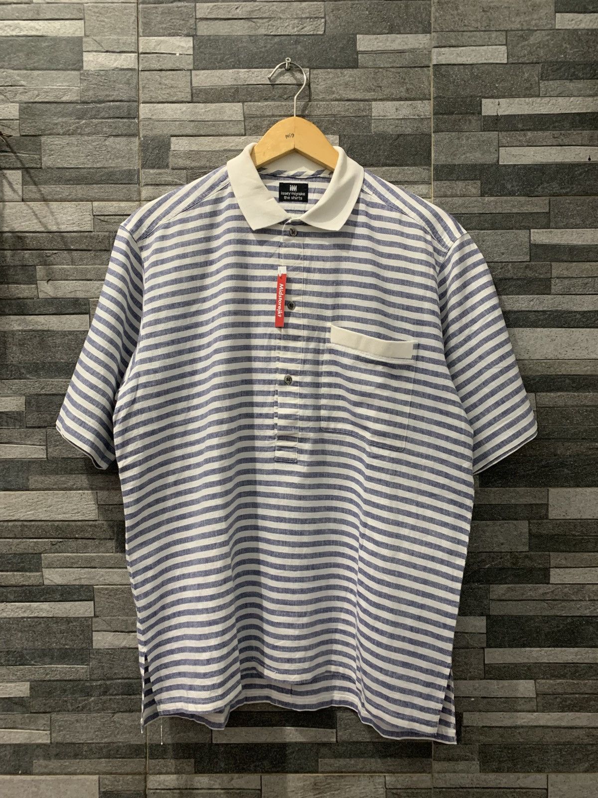 Issey Miyake Vintage ISSEY MIYAKE Striped Polo Size US L / EU 52-54 / 3 - 1 Thumbnail