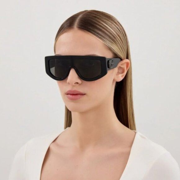 Gucci Gucci GG1950S 004 Sunglasses Ivory Shield Frame, Brown Lense Size ONE SIZE - 2 Thumbnail
