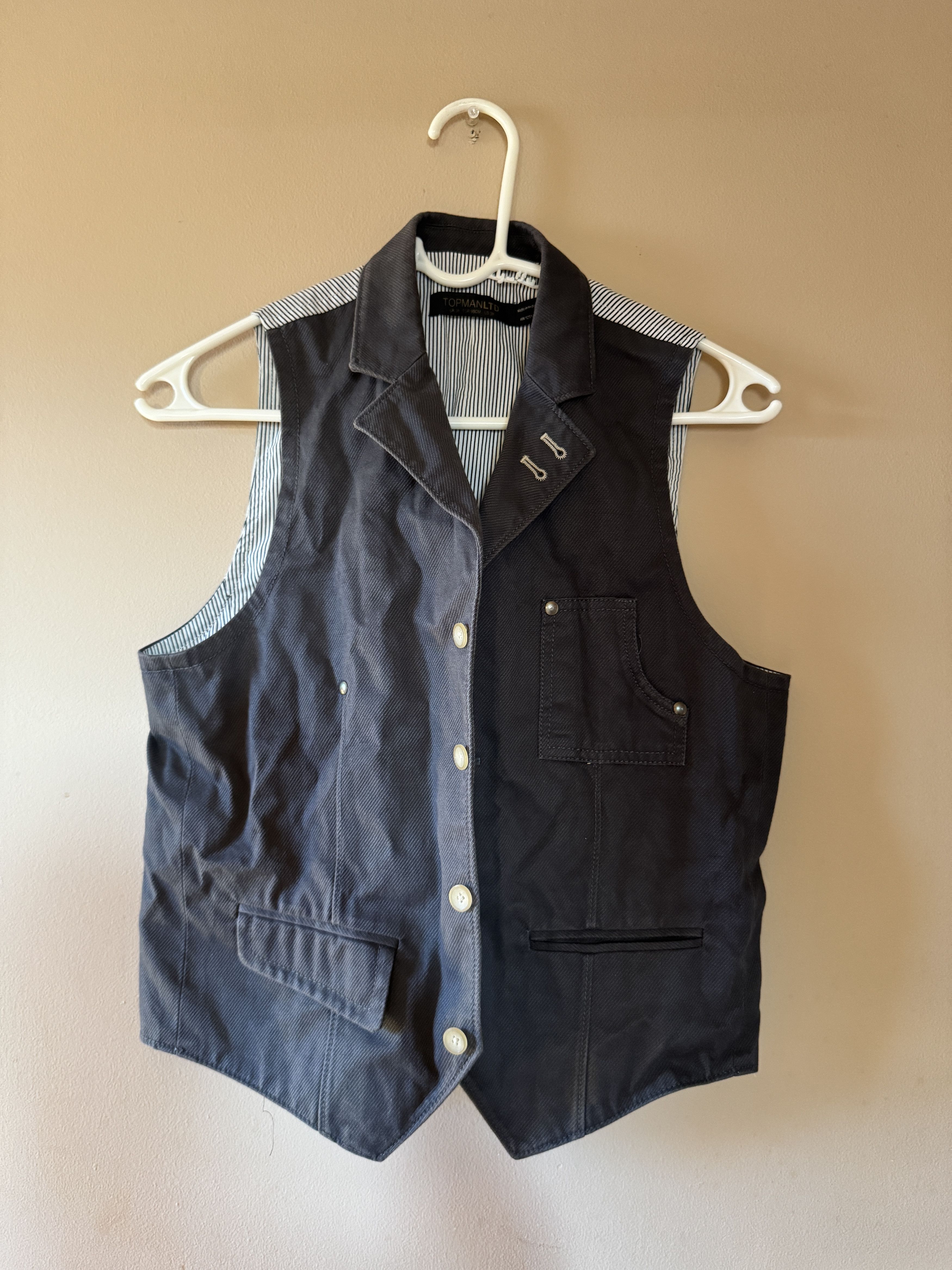 Topman Topman Ltd Gray Vest Size US S / EU 44-46 / 1 - 4 Thumbnail